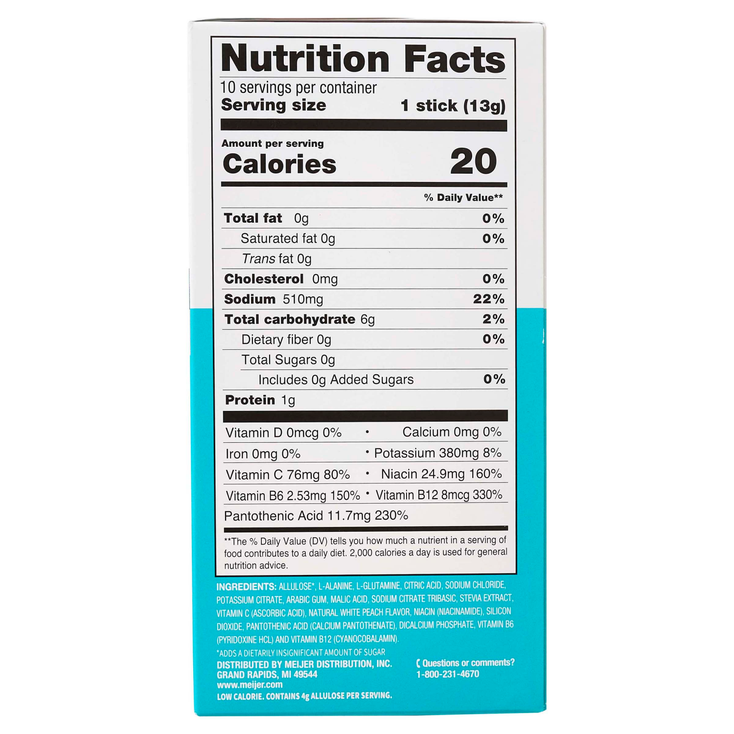 slide 2 of 4, MEIJER HYDRATION MIX WHITE PEACH SF 10CT, 10 ct