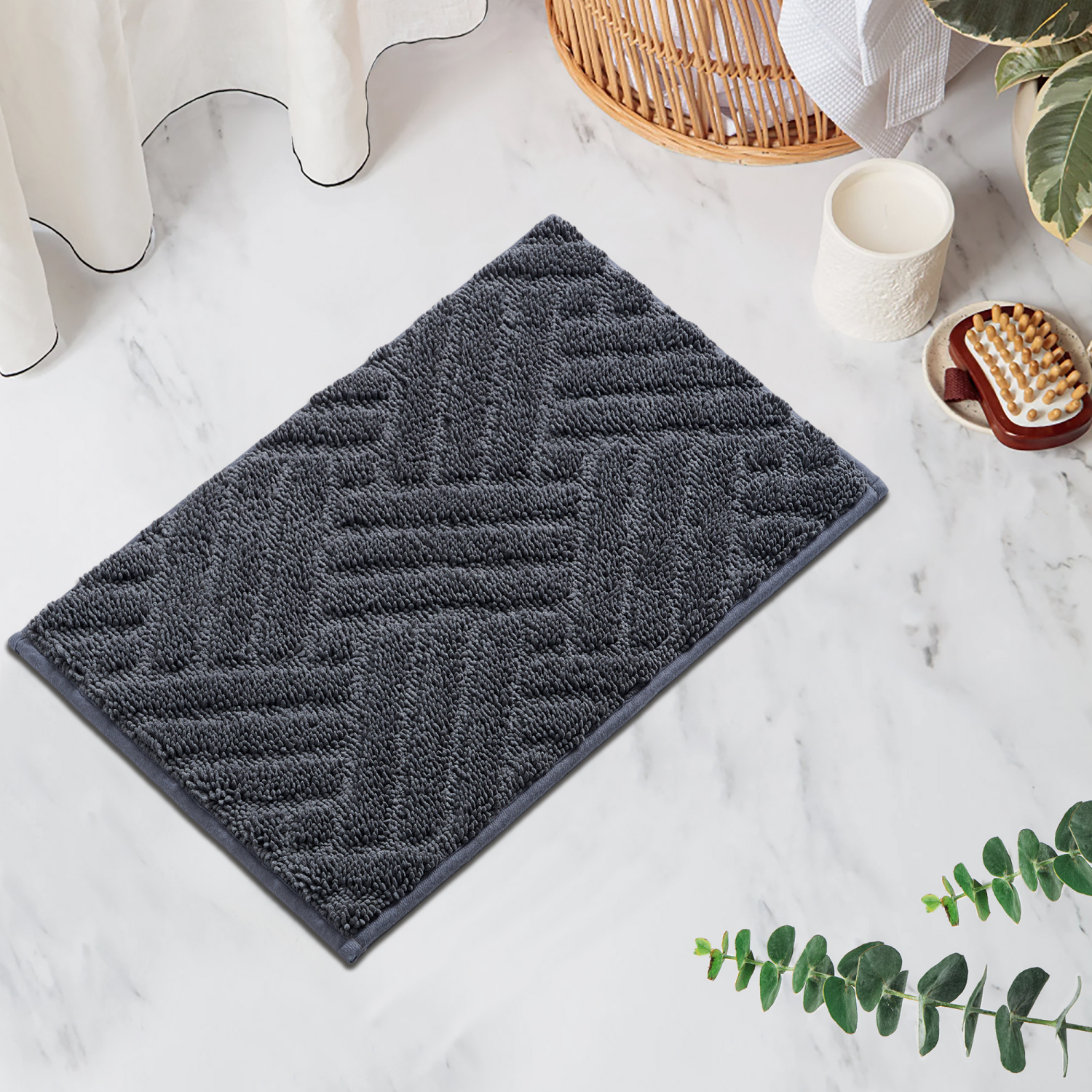 slide 2 of 3, Room & Retreat Memory Foam Bath Mat, 17 in x 24 in, Quiet Shade, 17 x 24 