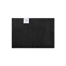 HAVENSTAY Ribbed Memory Foam Rug, 17 in x 24 in, Black