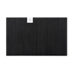 Havenstay Ribbed Memory Foam Rug, 20 in x 32 in, Black