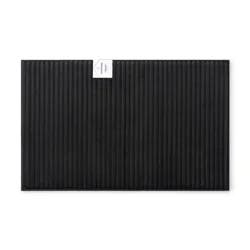 Havenstay Ribbed Memory Foam Rug, 20 in x 32 in, Black