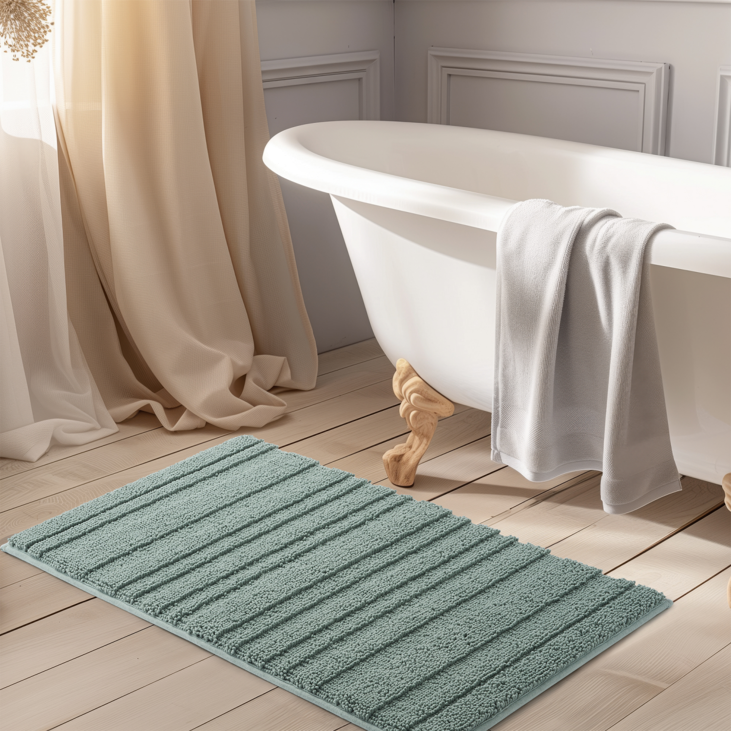 slide 2 of 3, Room & Retreat, Memory Foam Bath Mat, 20 in x 32 in, Jadeite, 20 in x 32 in