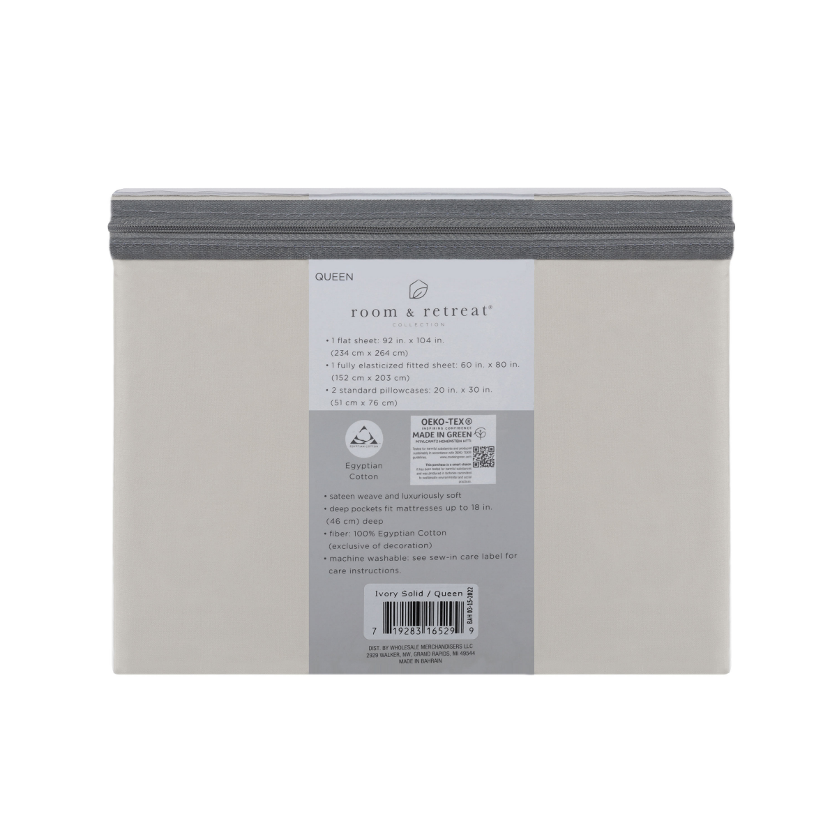 slide 2 of 2, Room & Retreat H Sht Set 500Tc Egyptian Ivory Q, Queen Size