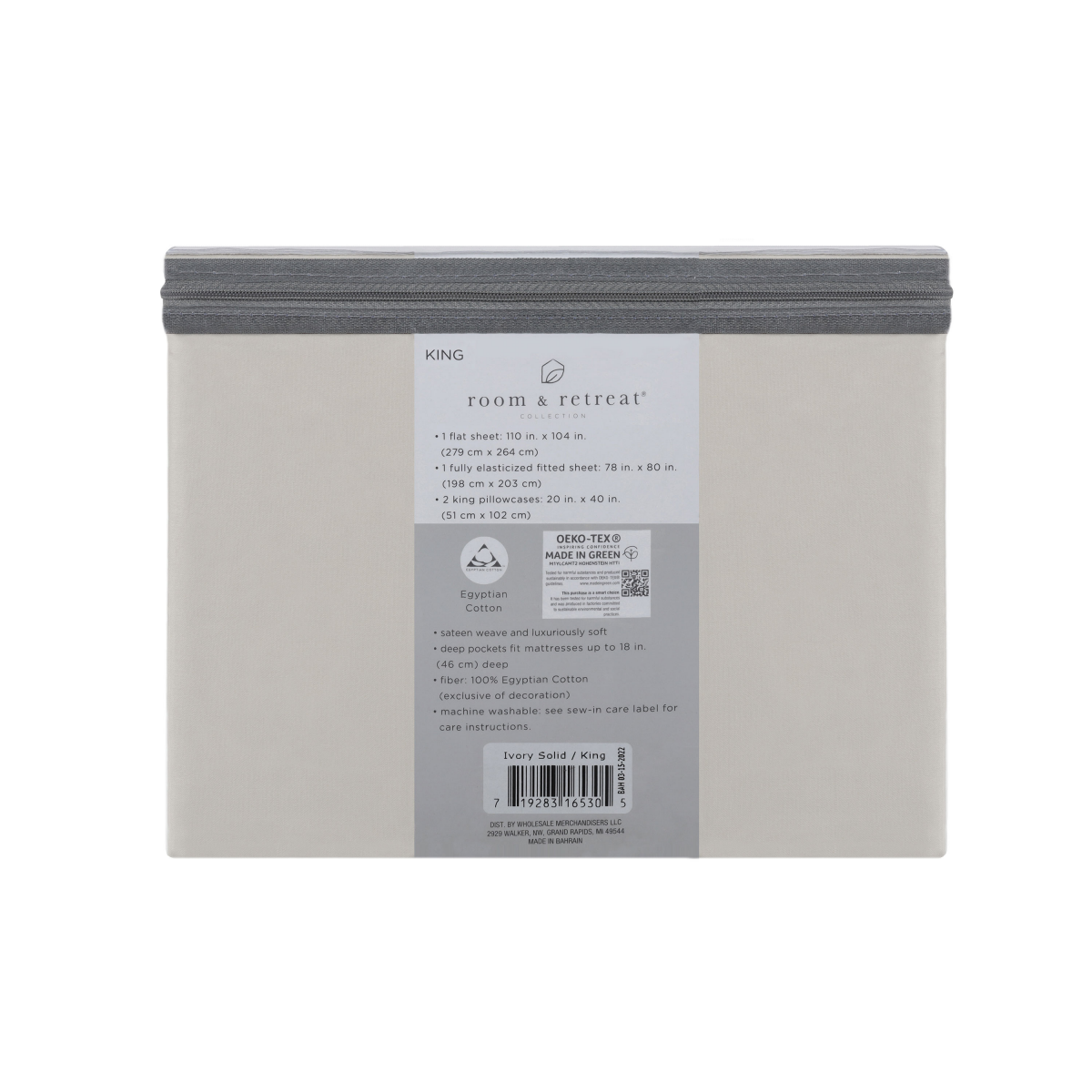 slide 2 of 2, Room & Retreat H Sht Set 500Tc Egyptian Ivory K, King Size