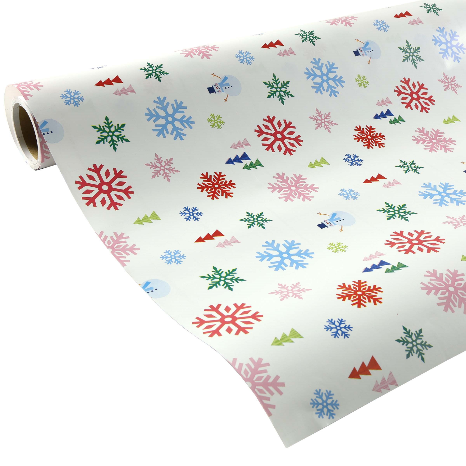 slide 3 of 4, December Home Heavyweight Roll Wrap, Snowflakes, 40in 125sqft, 40 x 450 in