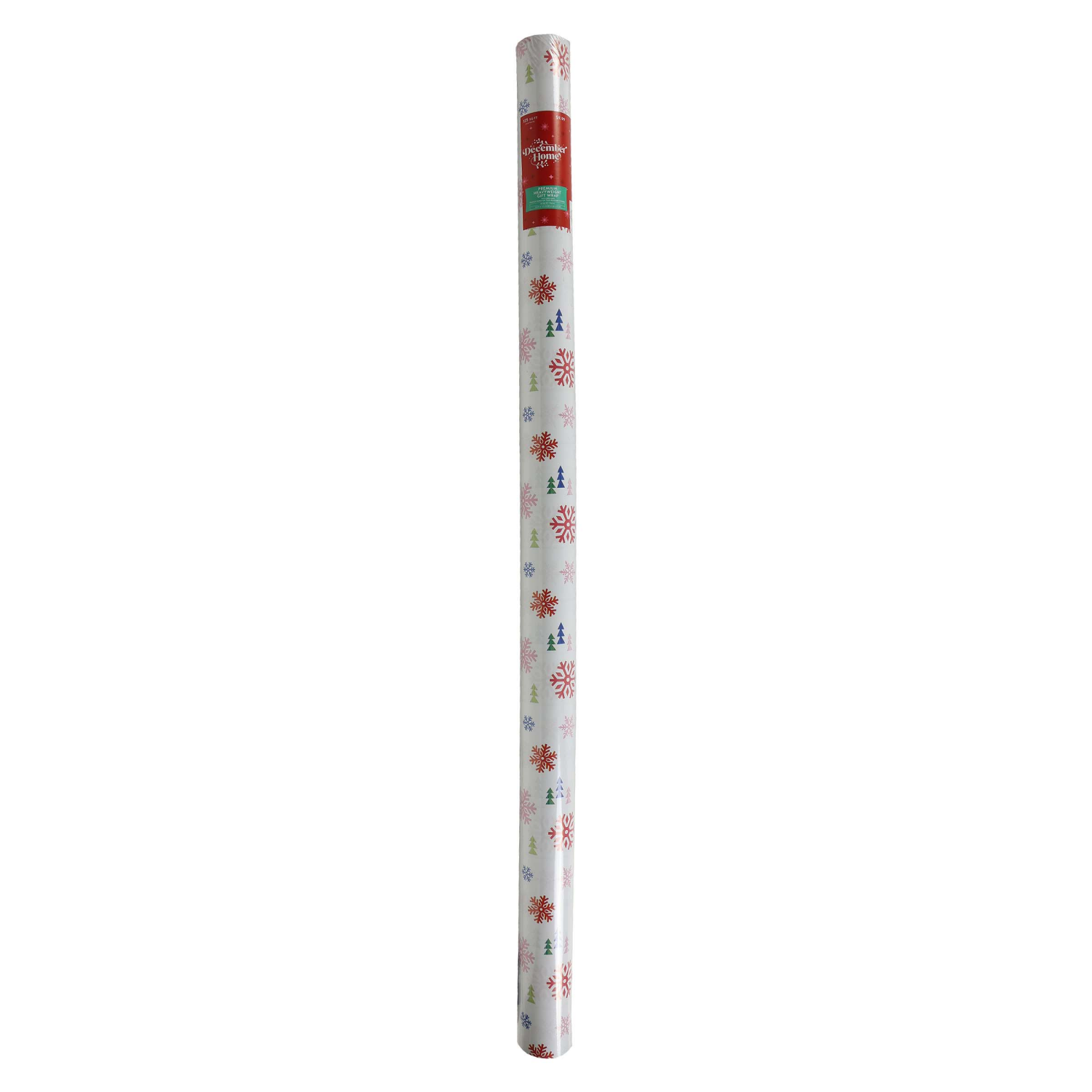 slide 1 of 4, December Home Heavyweight Roll Wrap, Snowflakes, 40in 125sqft, 40 x 450 in