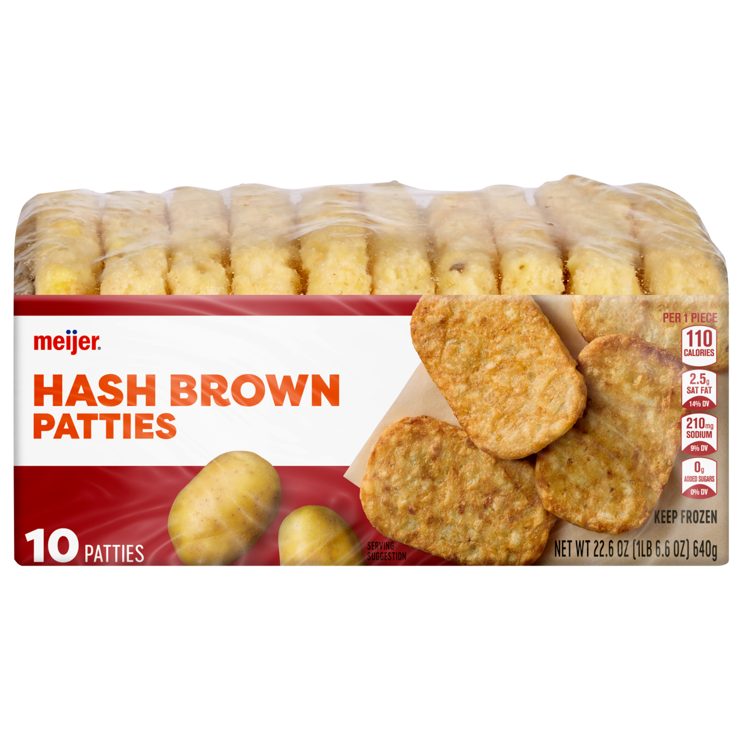 slide 2 of 8, Meijer Hash Browns Patties, 10 Count, 10 ct