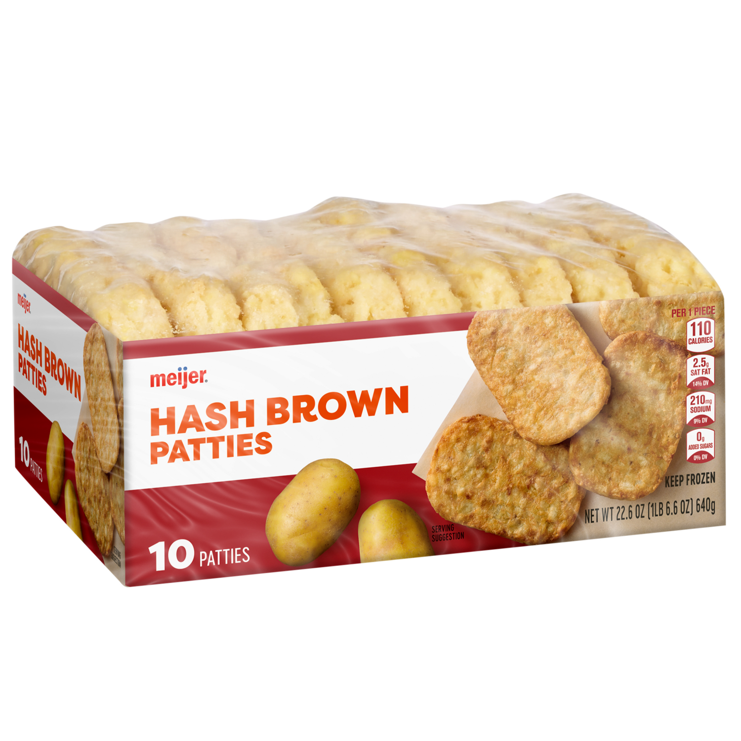 slide 6 of 8, Meijer Hash Browns Patties, 10 Count, 10 ct