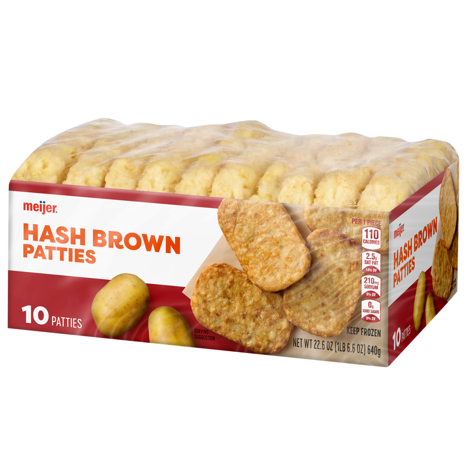 slide 7 of 8, Meijer Hash Browns Patties, 10 Count, 10 ct