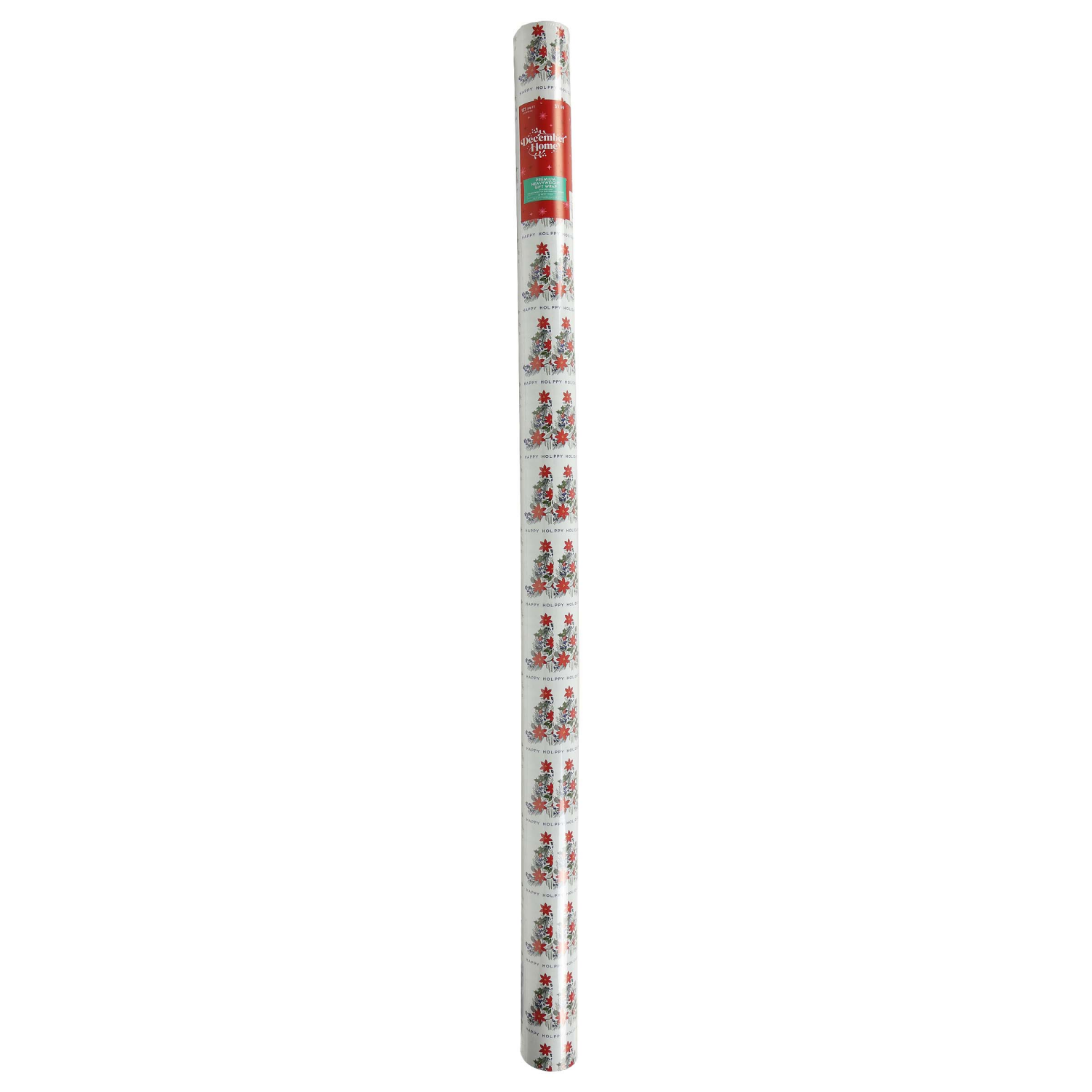 slide 1 of 4, December Home Heavyweight Roll Wrap, Holiday Trees, 40in 125sqft, 40 x 450 in