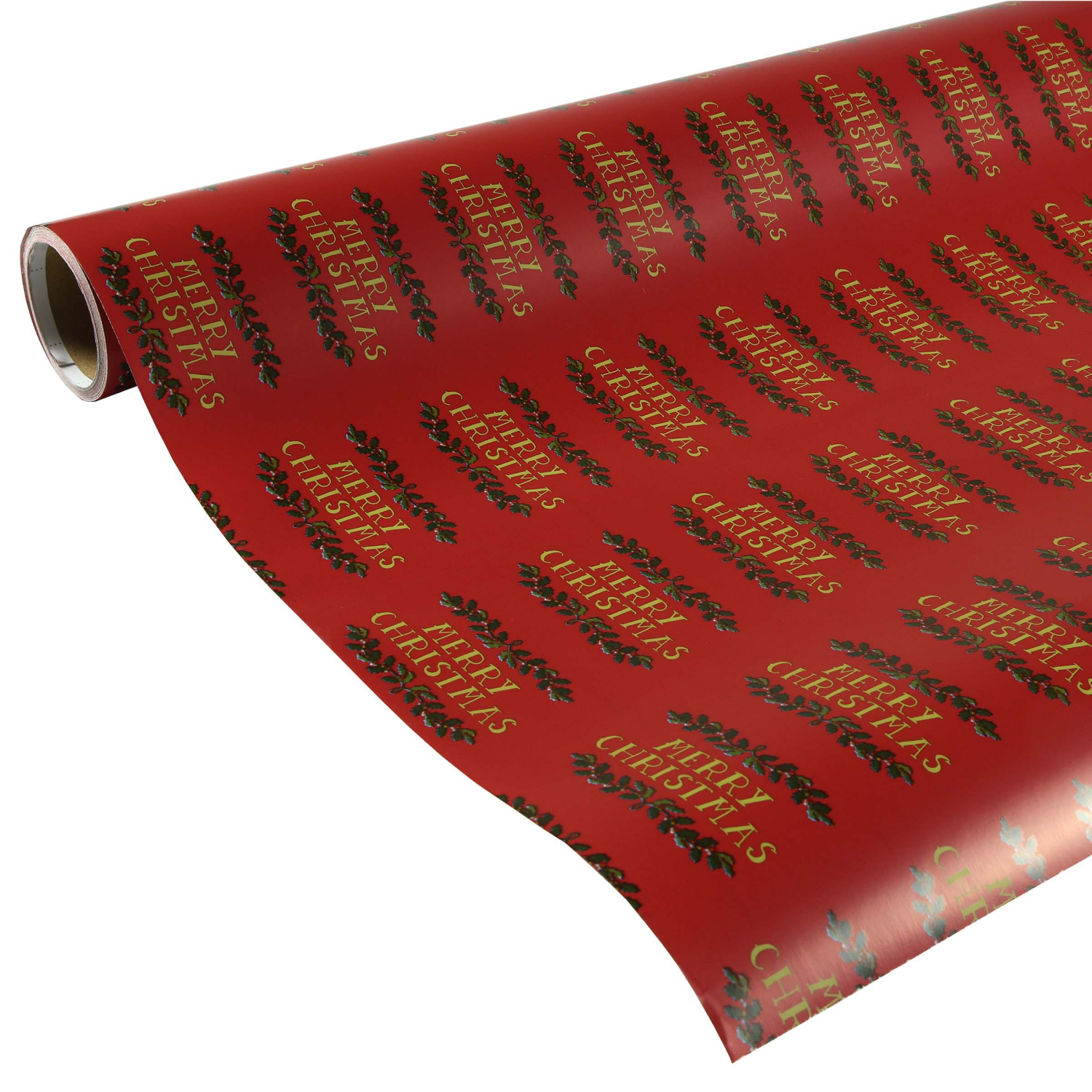 slide 3 of 4, December Home Heavyweight Roll Wrap, Merry Christmas, 40in 125sqft, 40 x 450 in