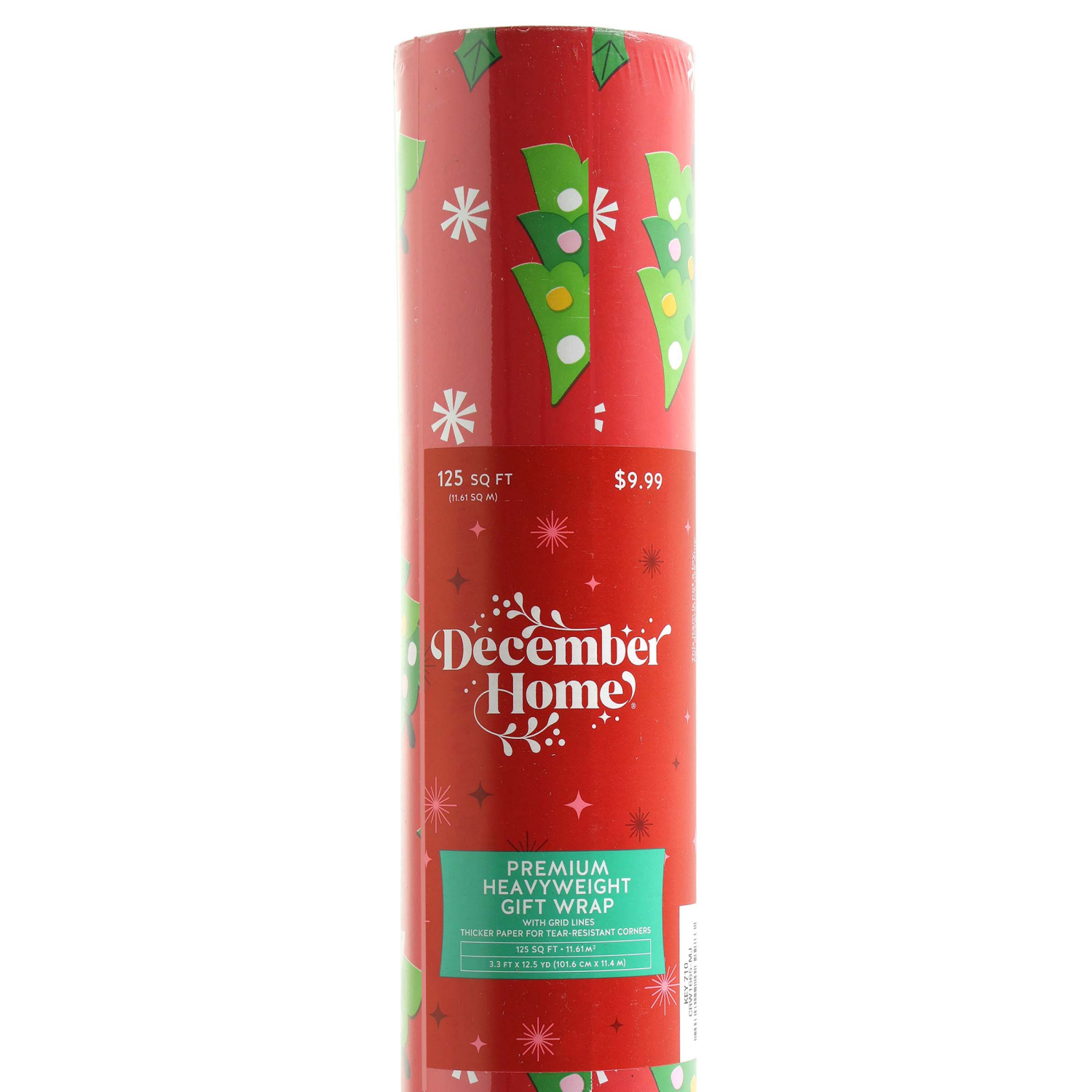 slide 2 of 4, December Home Heavyweight Roll Wrap, Dotty Trees, 40in 125sqft, 40 x 450 in