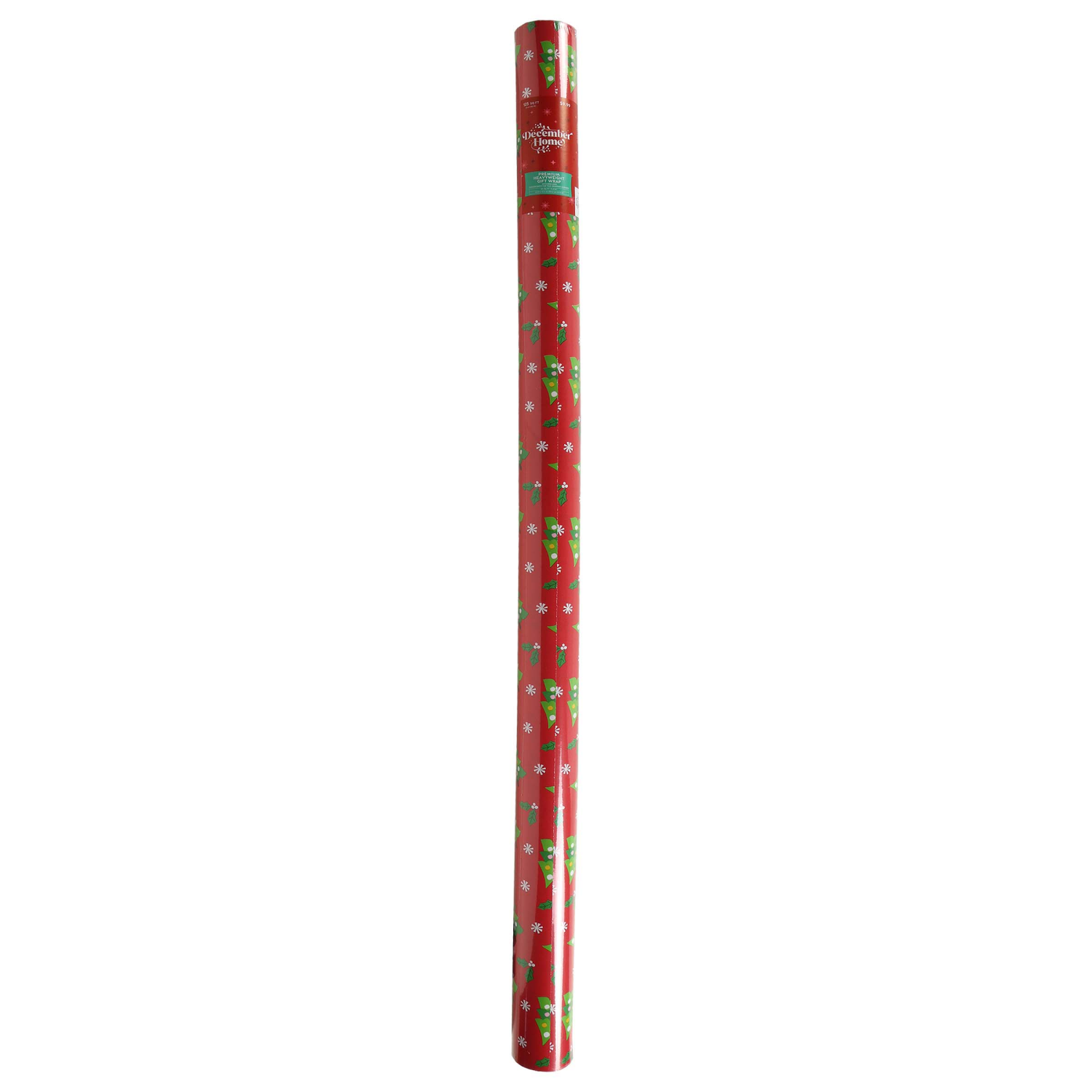 slide 1 of 4, December Home Heavyweight Roll Wrap, Dotty Trees, 40in 125sqft, 40 x 450 in