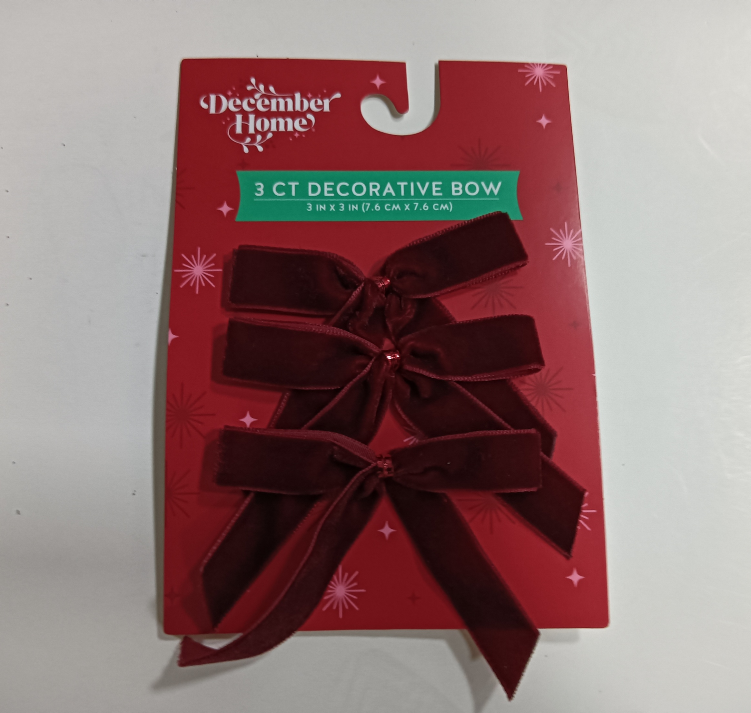 slide 1 of 1, December Home DH 2LOOP VELVET RIBBON SET 3CT, 3 ct