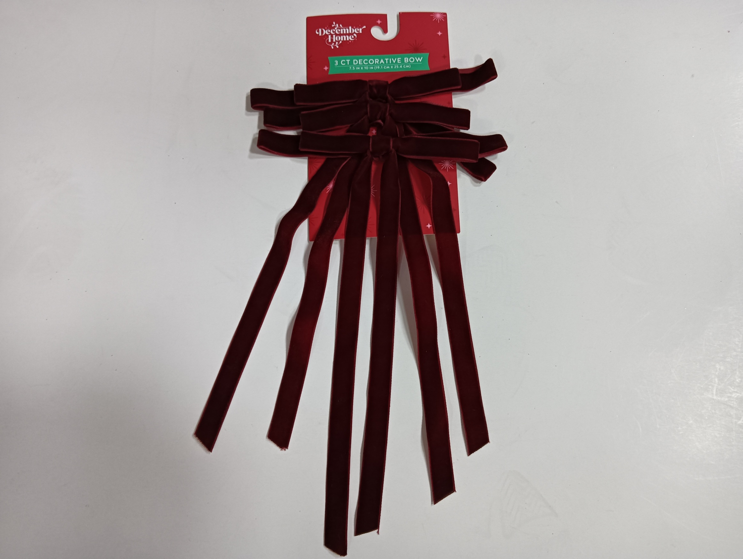 slide 1 of 1, December Home DH 4LOOP VELVET RIBBON SET 3CT, 3 ct