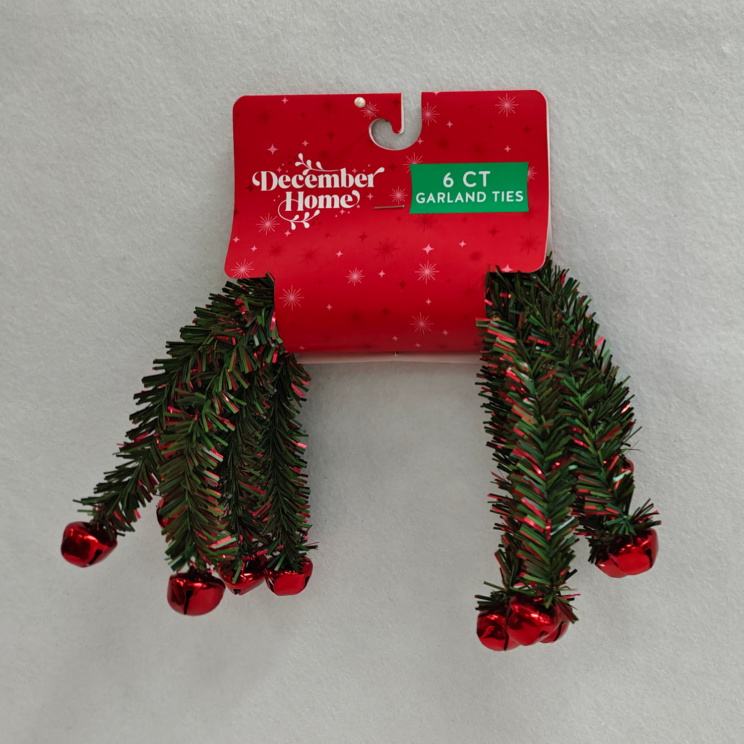 slide 1 of 1, December Home Garland Tie with Jingle Bells, 3 assorted, 14.5 in