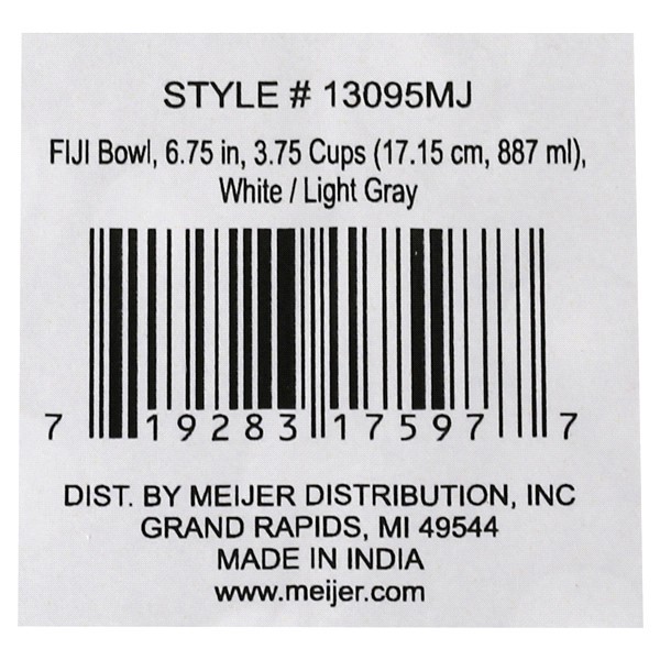 slide 5 of 5, Meijer Pet Food Bowl White/Light Gray, 3.75 cup, 1 ct