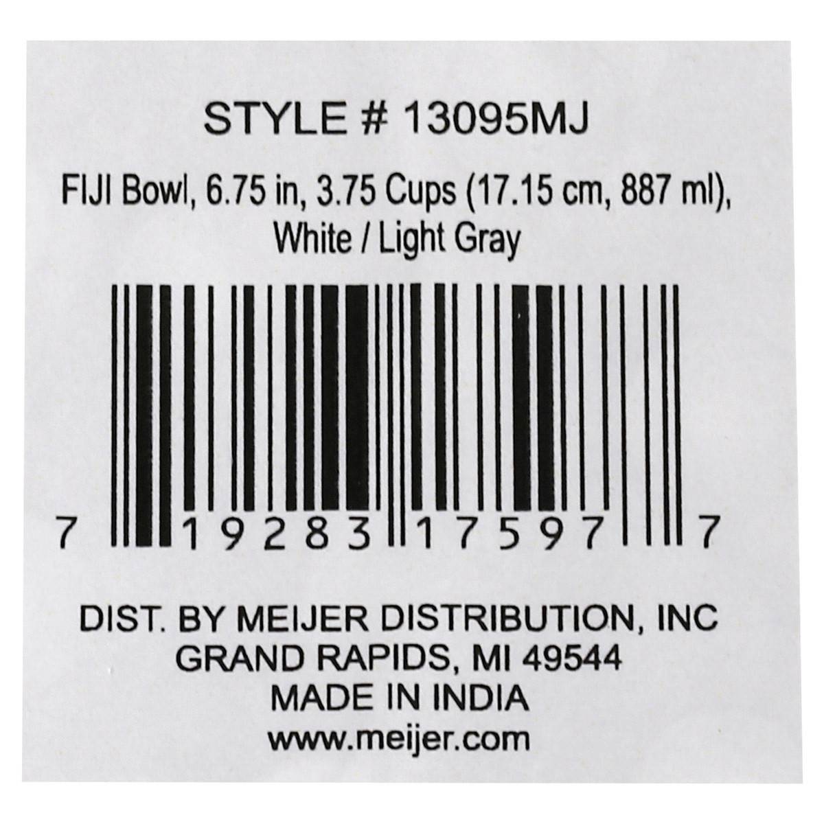 slide 3 of 5, Meijer Pet Food Bowl White/Light Gray, 3.75 cup, 1 ct