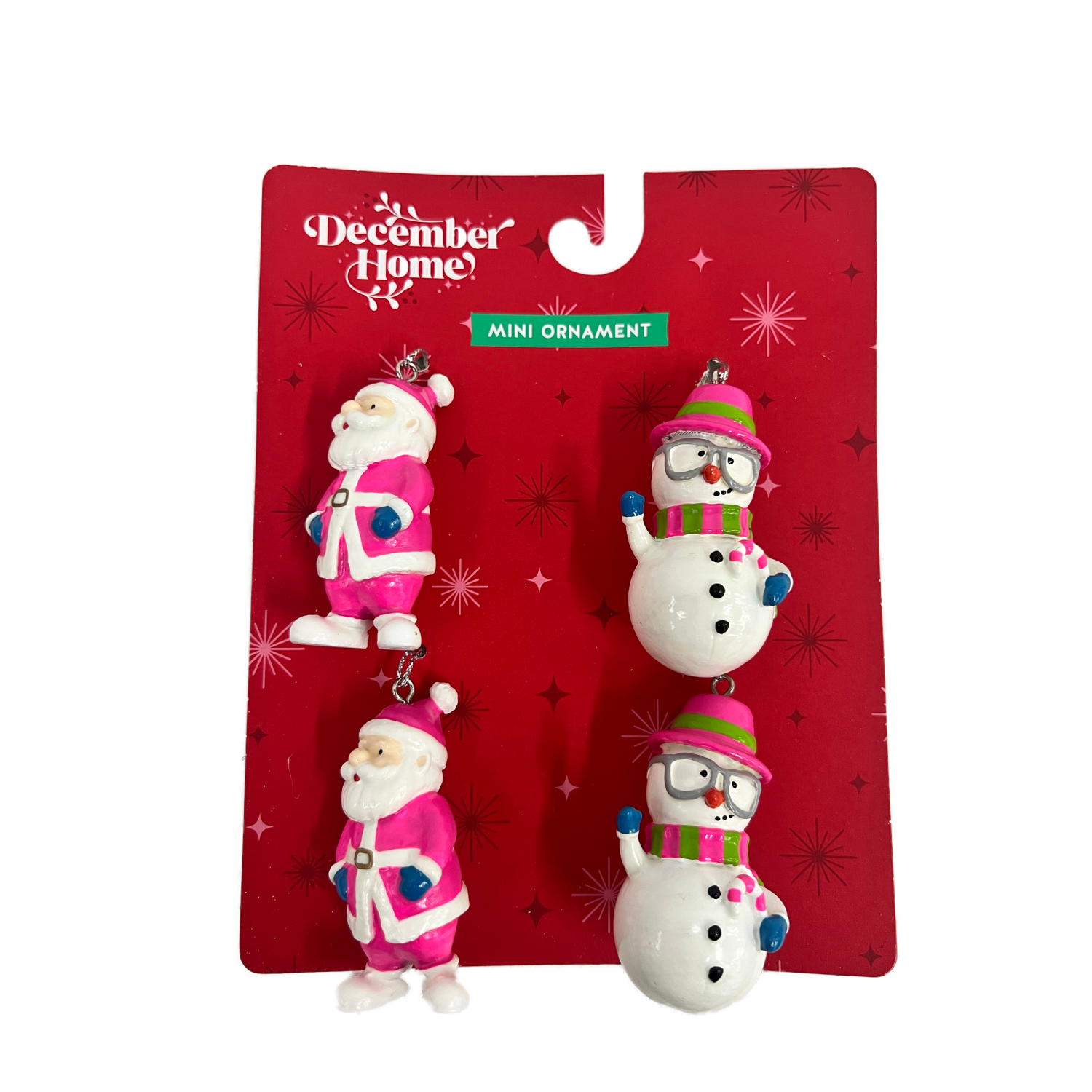 slide 1 of 1, December Home Mini Ornaments Snowman / Santa, 7 in