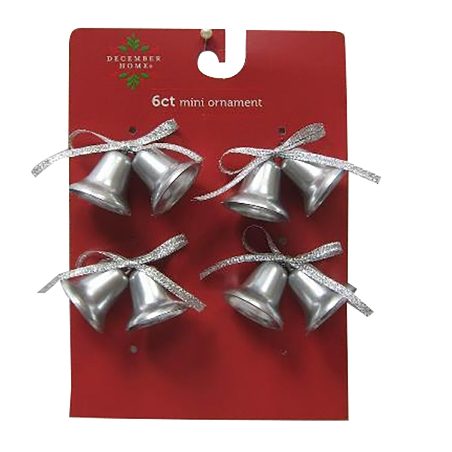 slide 3 of 3, December Home Mini Ornament Bell, 7 in