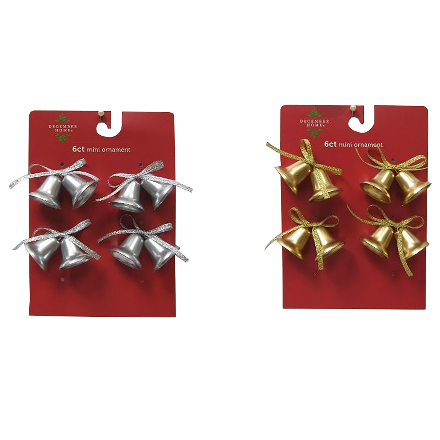 slide 1 of 3, December Home Mini Ornament Bell, 7 in