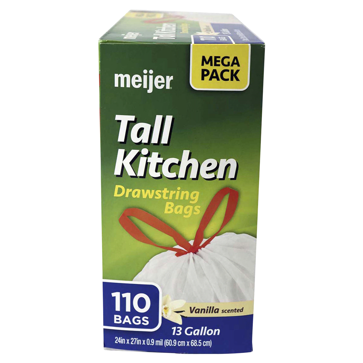 slide 4 of 9, Meijer Tall Kitchen Drawstring Bags Mega Pack Vanilla Scented, 13 gal, 110 ct