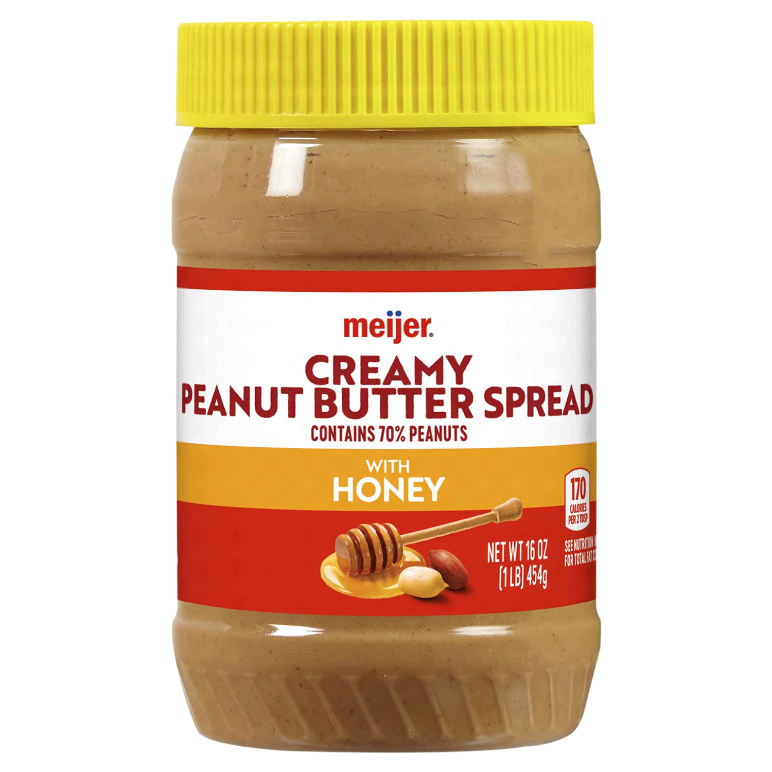 slide 1 of 4, Meijer Creamy Peanut Butter & Honey, 16 oz