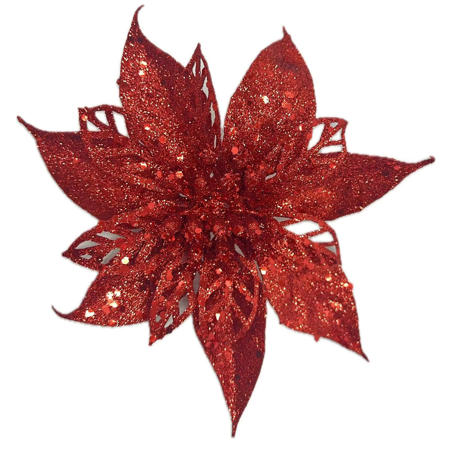 slide 2 of 4, December Home Clip Poinsettia 7 Inch, 7 in