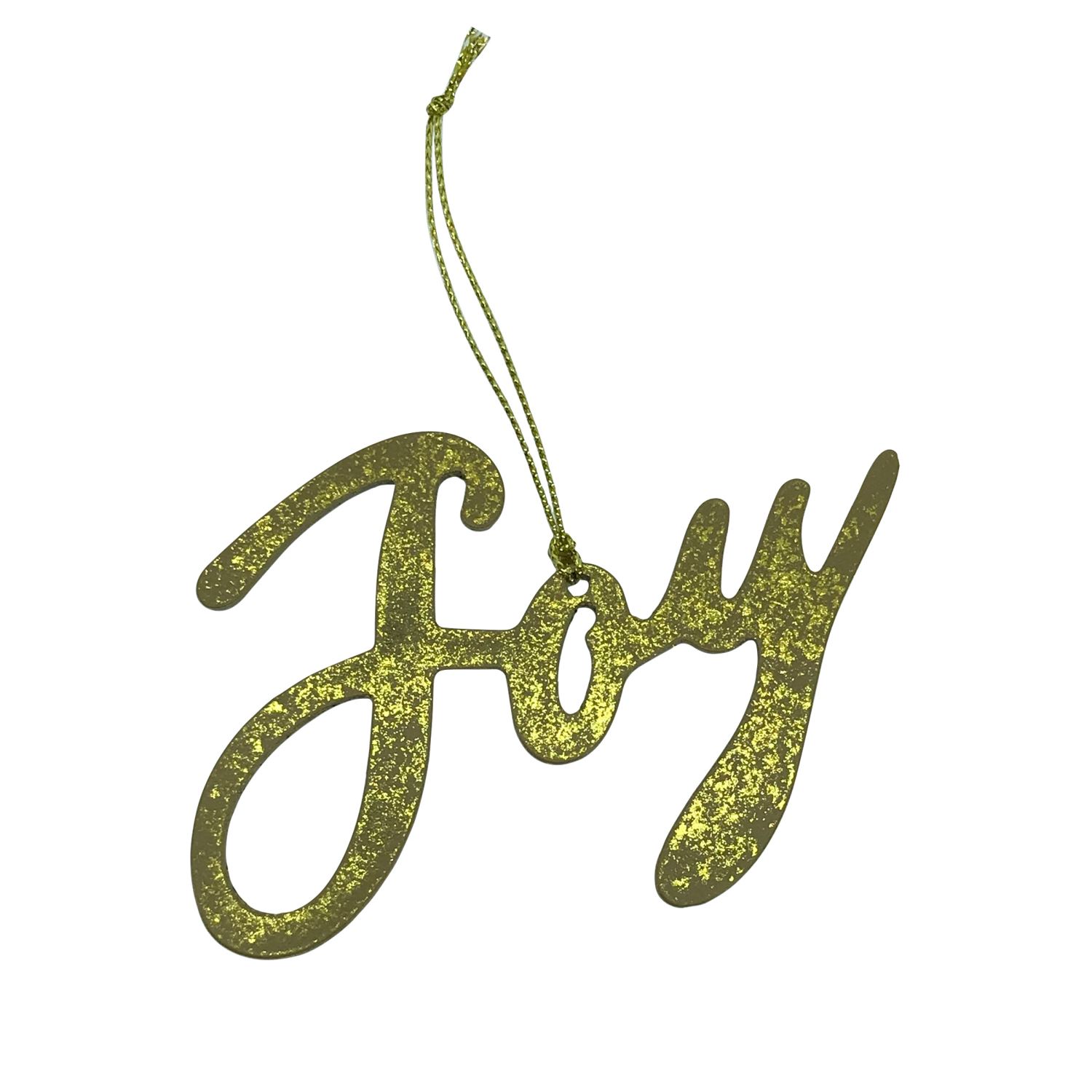 slide 2 of 3, December Home "Joy&Merry Metal Ornament, Christmas Ornament, Gold Christmas Ornament, Modern Ornament", 2.5 in