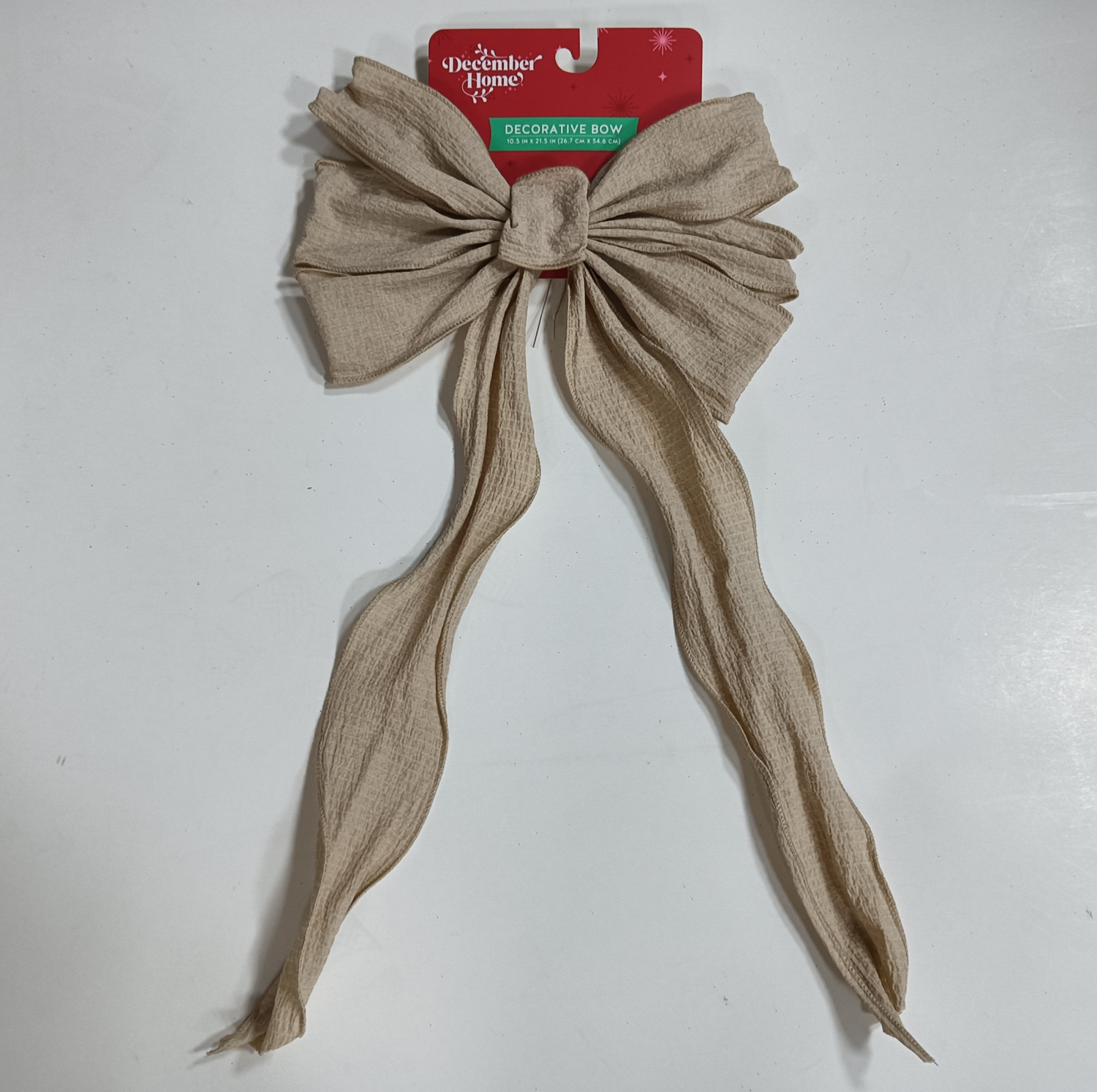 slide 1 of 1, December Home DH BOW 10X22 GOLD SHEER, 10.5 x 21.5 