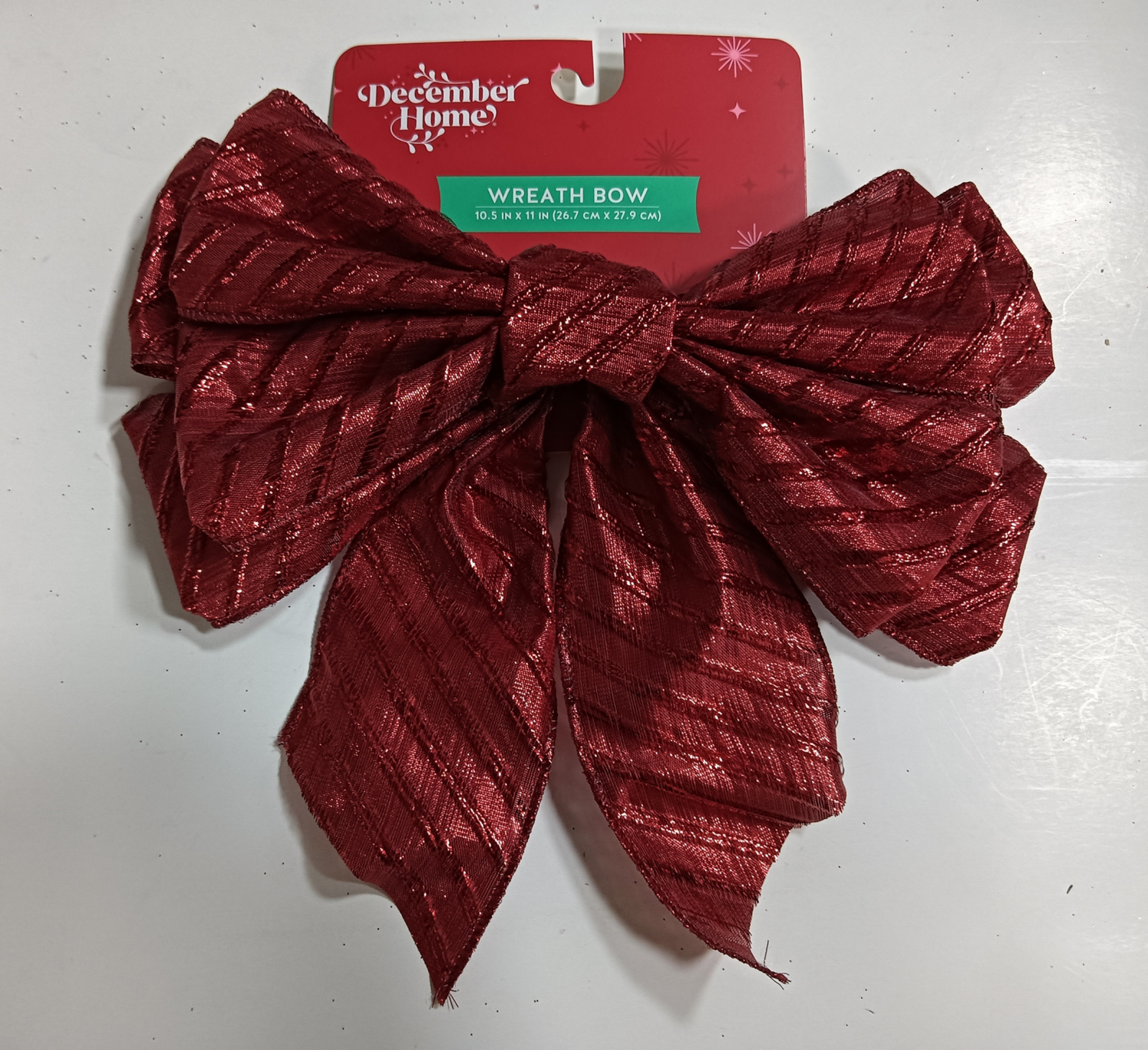 slide 2 of 3, December Home DH WREATH BOW RED & CREAM 2 AST, 10.5 x 11 