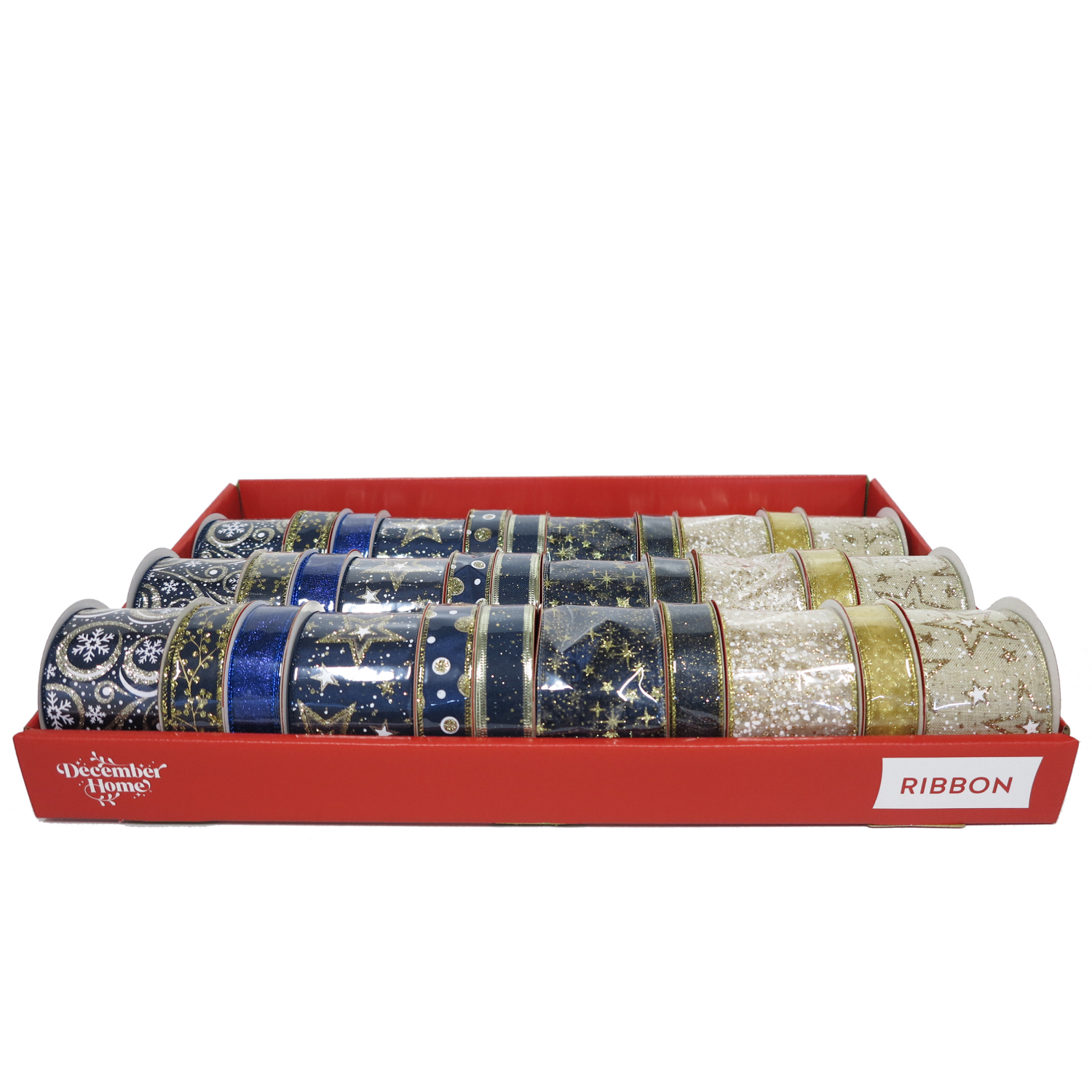 slide 1 of 8, December Home DH 33PC STARRY NIGHT FASHION RIBBON TRAY, 33 ct