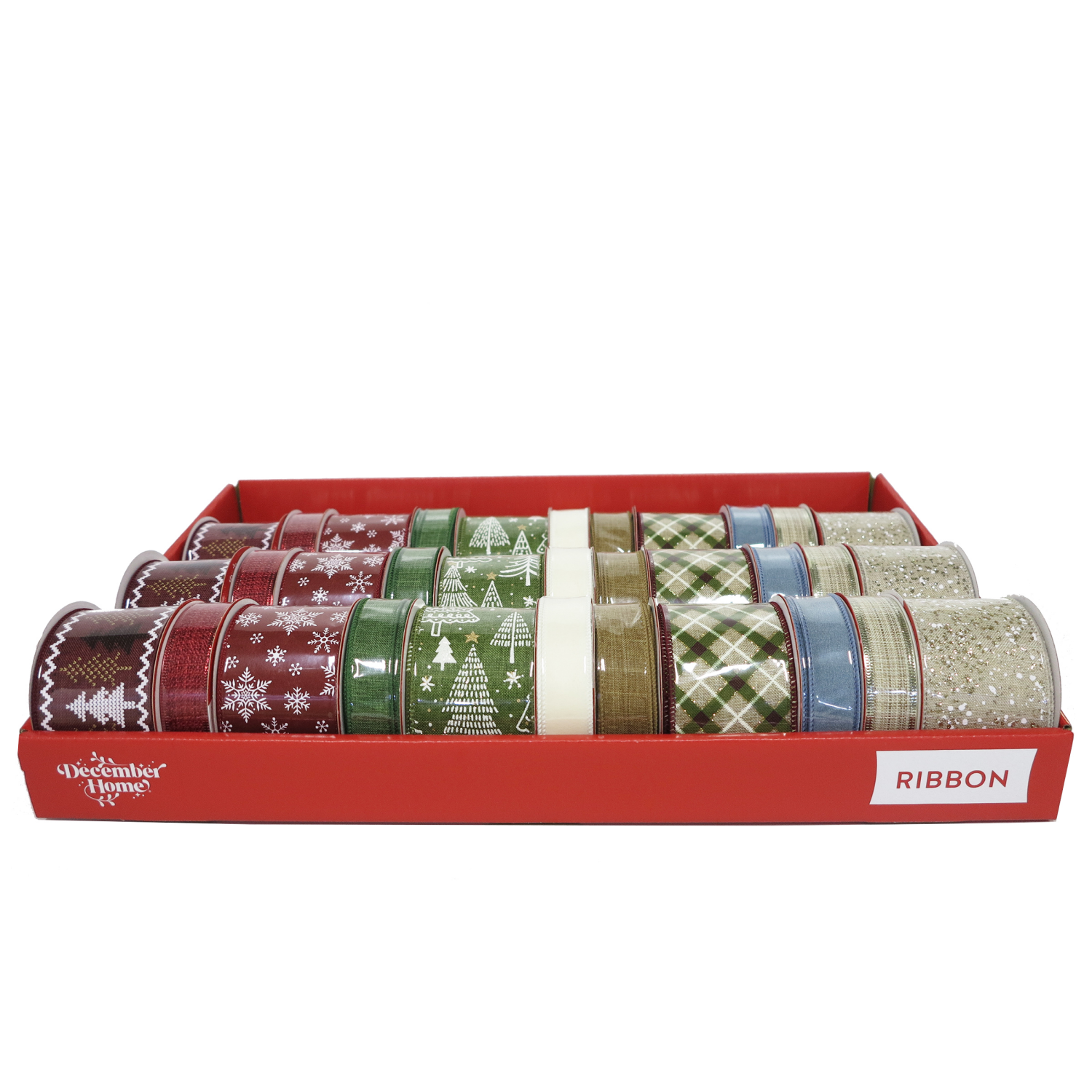 slide 1 of 8, December Home DH 33PC SNOW MNTN FASHION RIBBON TRAY, 33 ct
