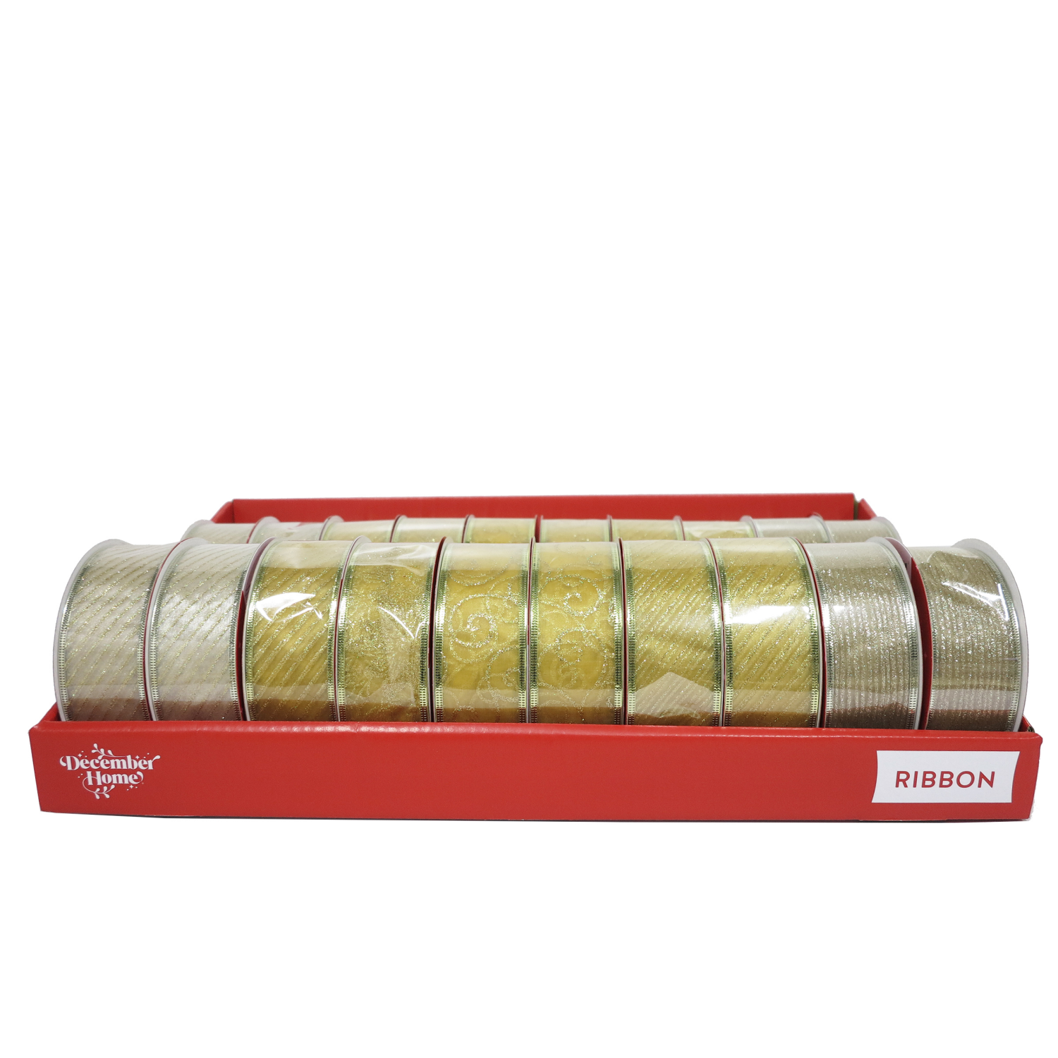 slide 1 of 6, December Home DH 20PC PROMO RIBBON TRAY GOLD, 20 ct