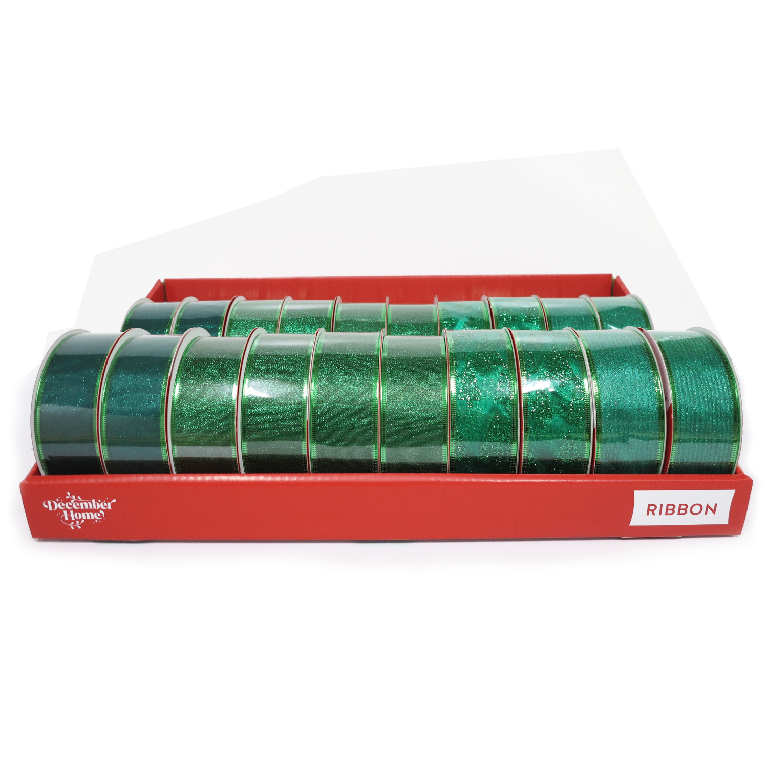 slide 1 of 5, December Home DH 20PC PROMO RIBBON TRAY GREEN, 20 ct