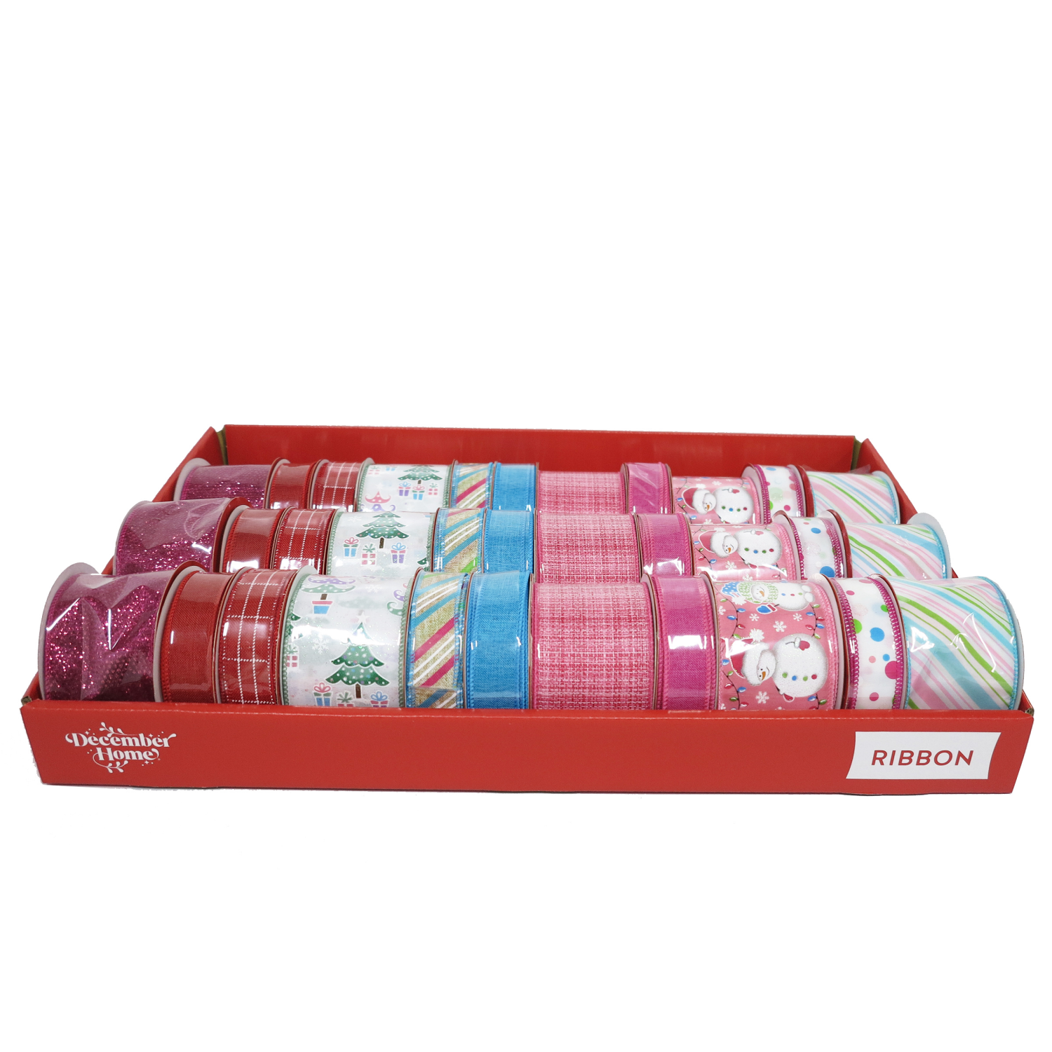 slide 1 of 8, December Home DH 33PC MERRY EVERYTHING RIBBON TRAY, 33 ct