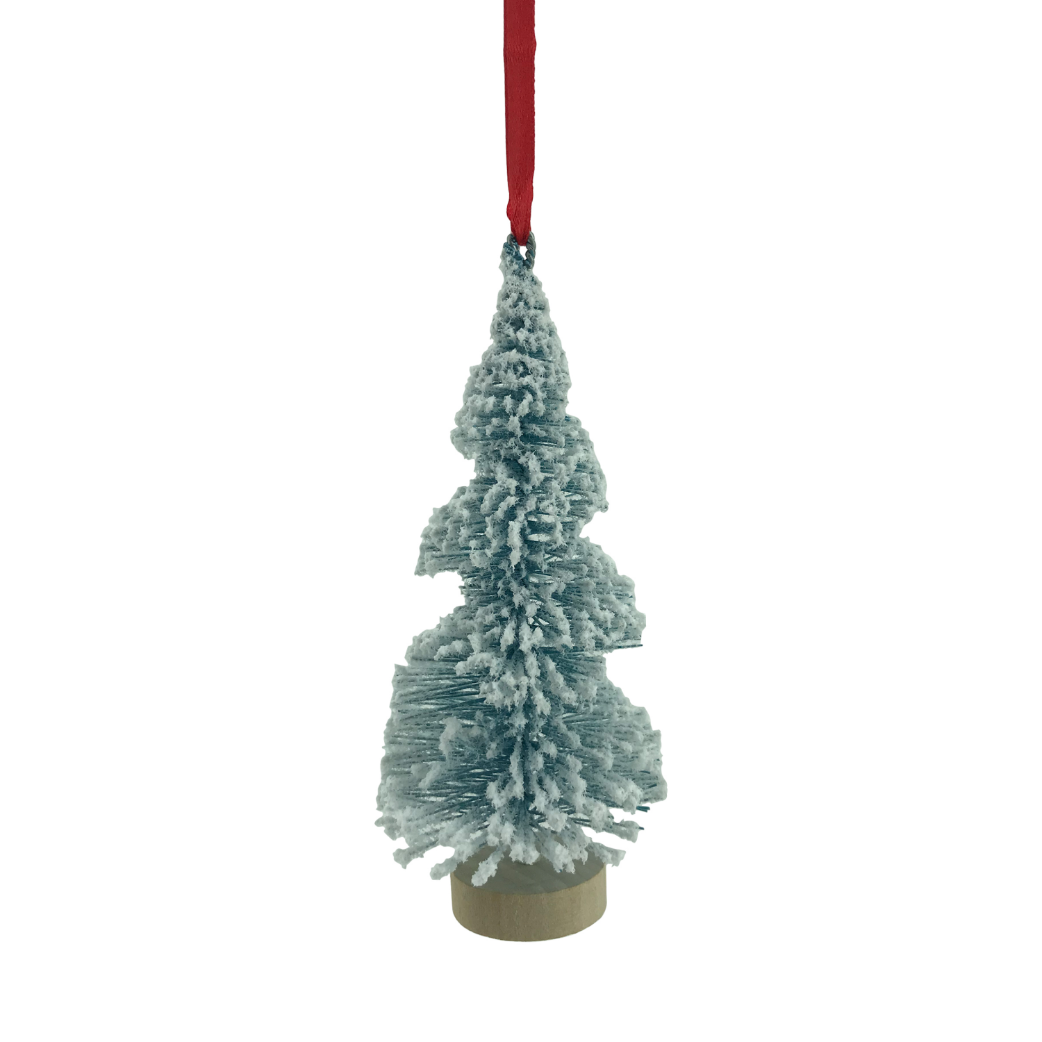 slide 4 of 4, December Home Cute Mini Christmas Trees Miniature Artificial Bottle Brush Christmas Trees Snow Frosted Sisal Trees, 5.5 in