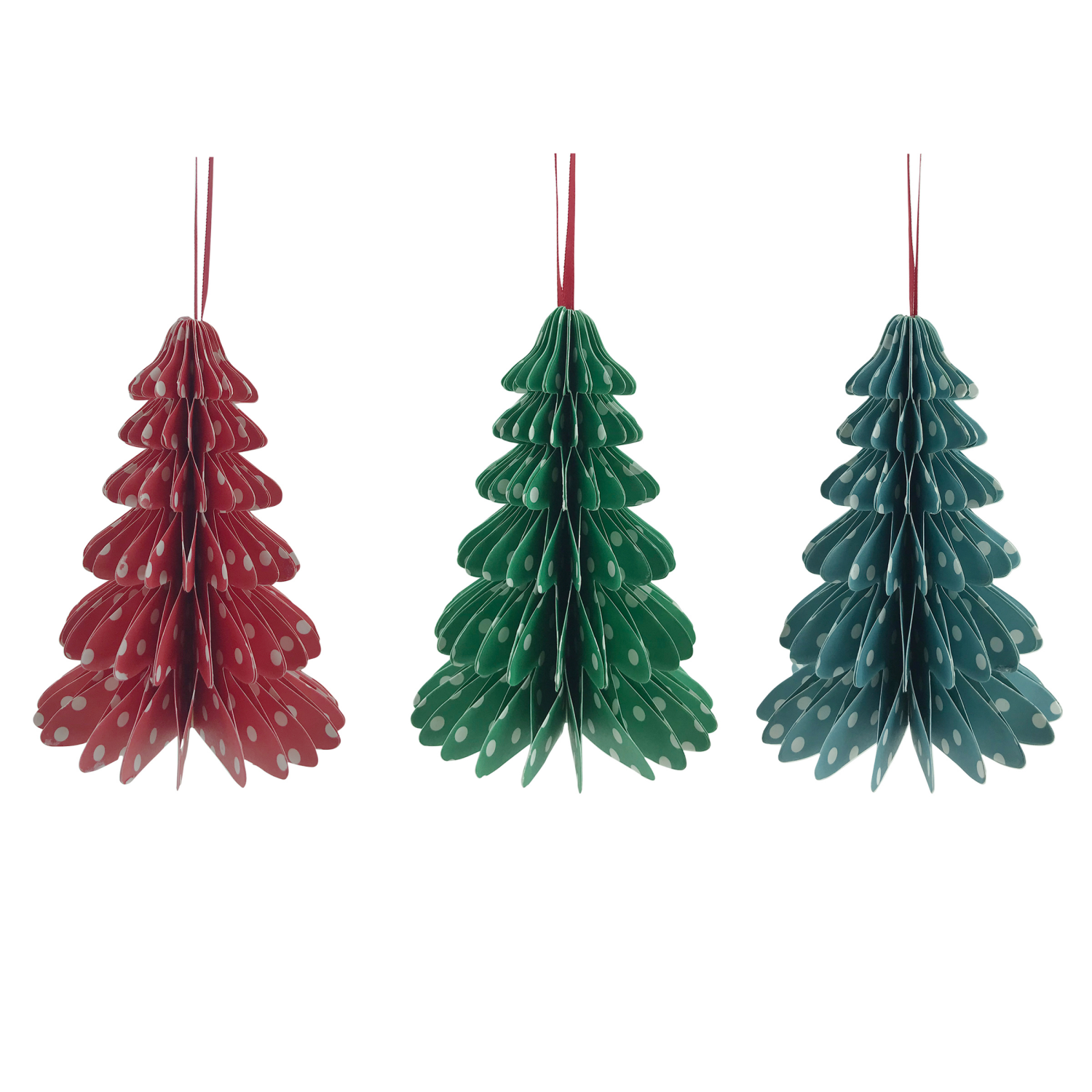 slide 1 of 4, December Home "Polka Dot Paper Christmas Tree Christmas Tree Decoration, 4.5 in