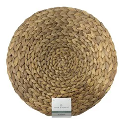Room & Retreat Seasonal Water Hyacinth Braided Round Placemat, Natural, 15 In