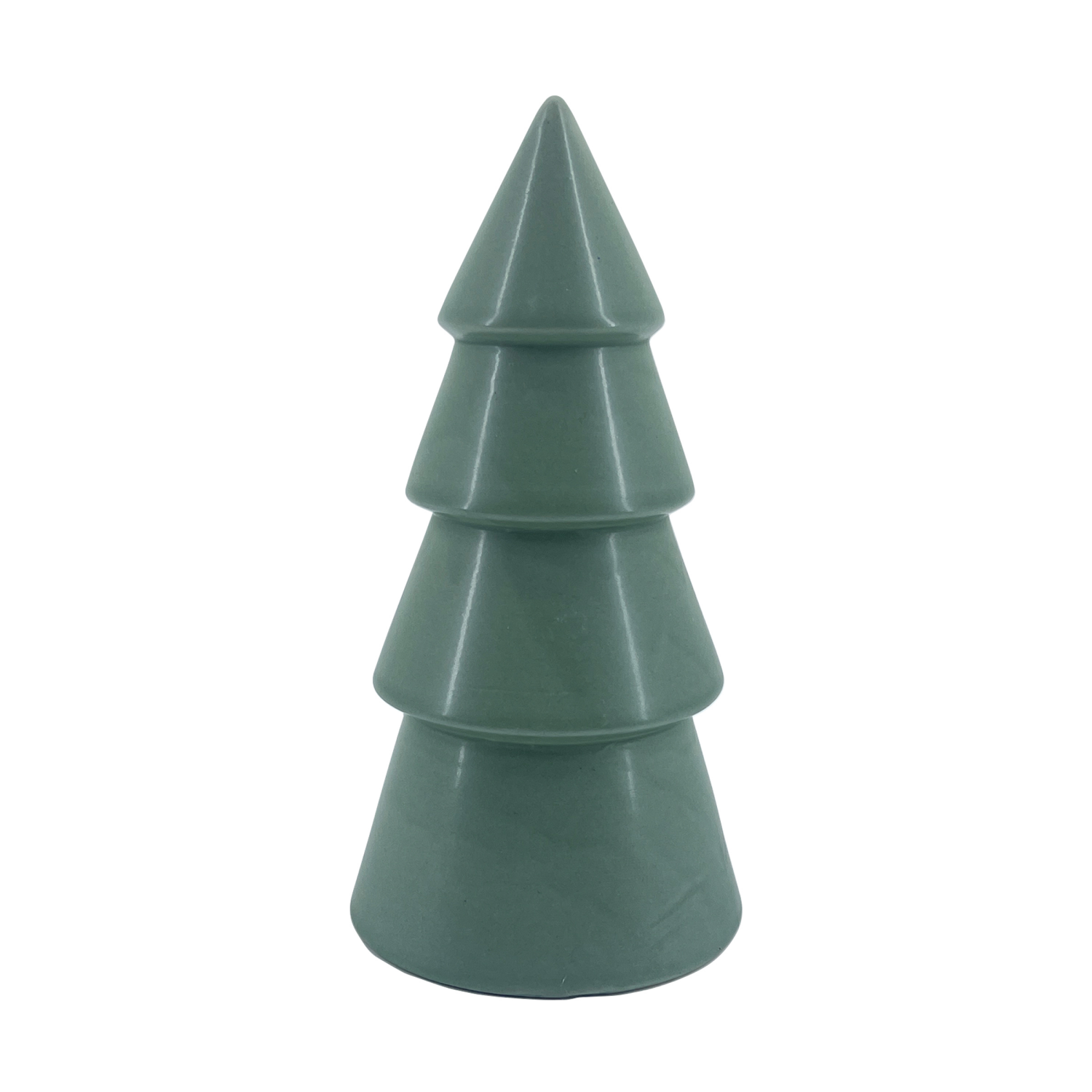 slide 1 of 1, December Home "Ceramic Green Tree Christmas Mantel Decor Decorations for Table", 3.75 in