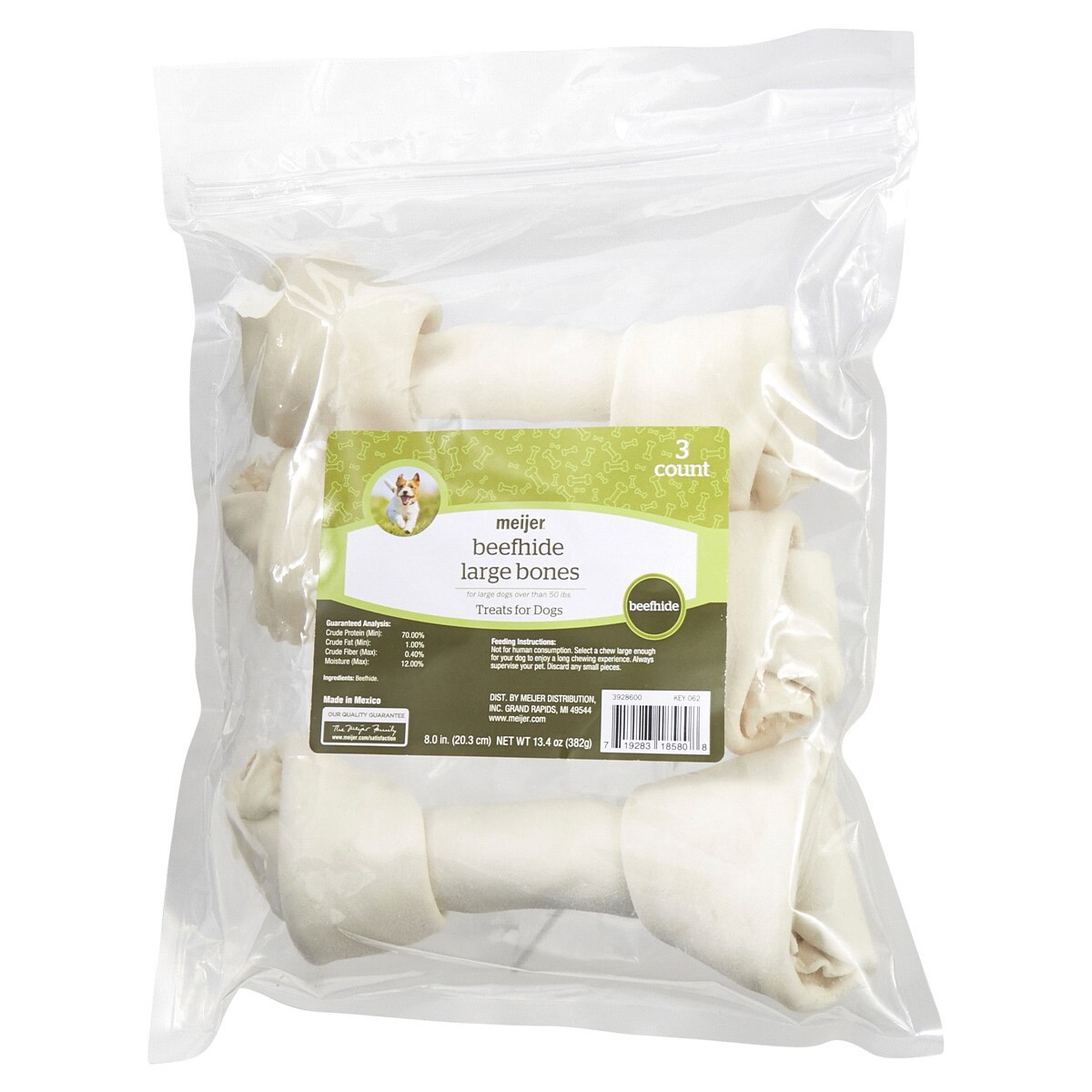 slide 6 of 8, Meijer Beefhide Bones, 8, 3 ct