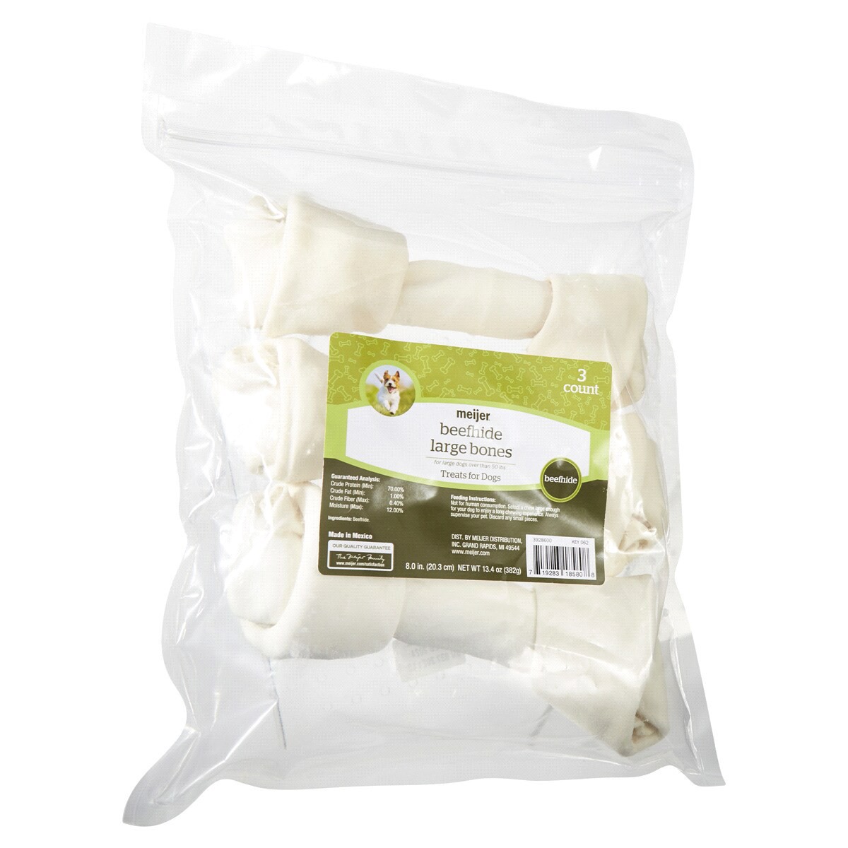 slide 7 of 8, Meijer Beefhide Bones, 8, 3 ct