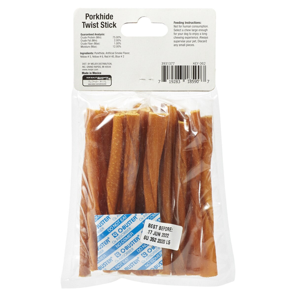 slide 2 of 8, Meijer Main Choice Porkhide Twists Dog Treats, 20 ct
