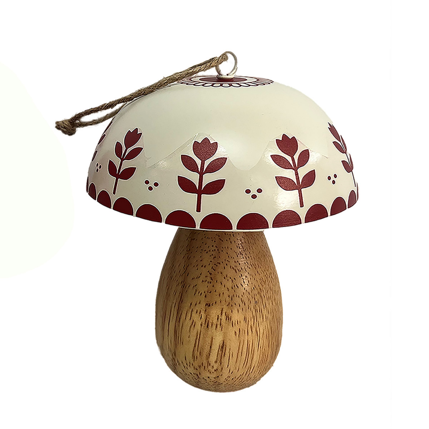 slide 3 of 3, December Home Mushroom Hanging Decor, 6 in