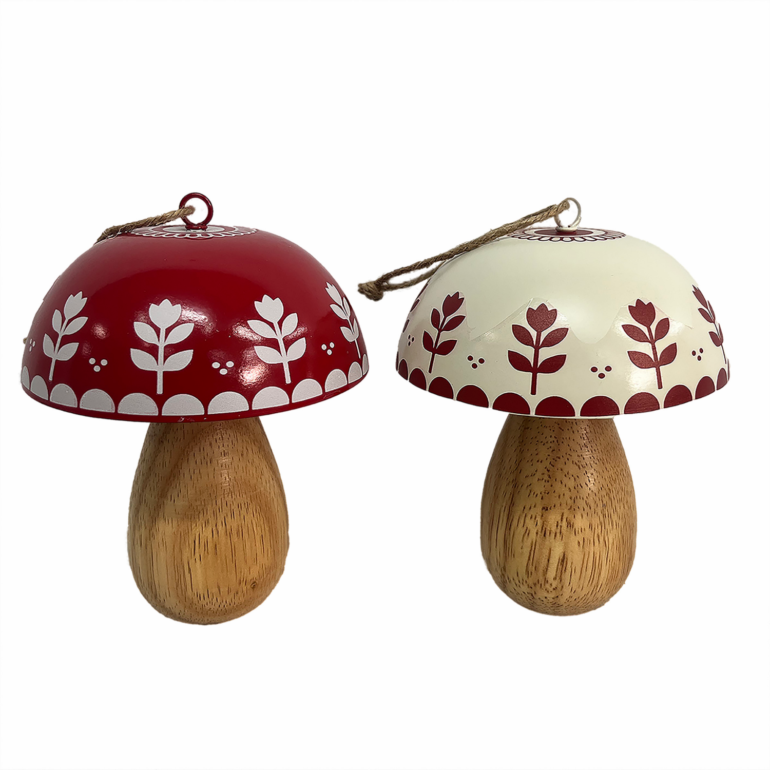 slide 1 of 3, December Home Mushroom Hanging Decor, 6 in