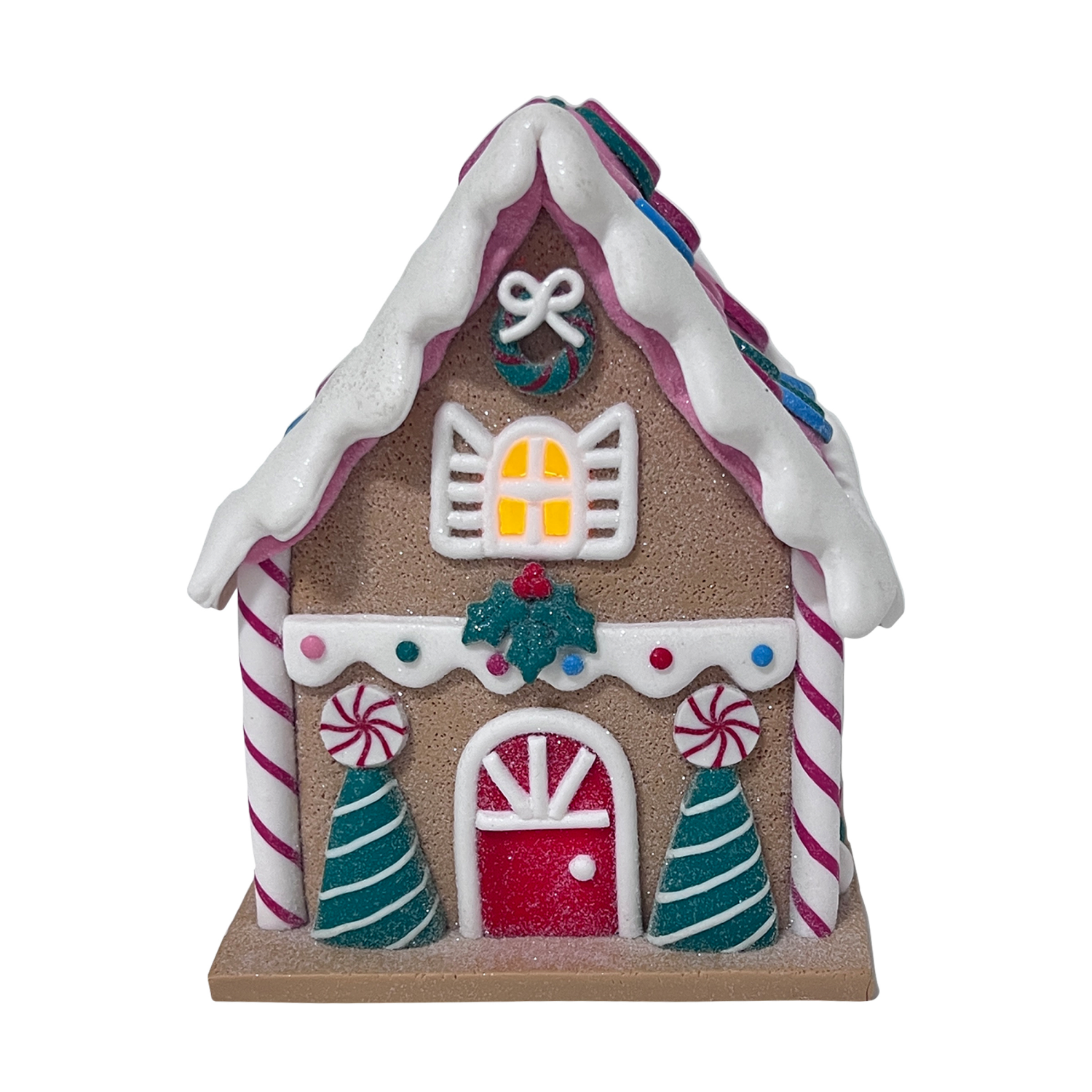 slide 2 of 3, December Home "Claydough Gingerbread House Home Decor", 5 in