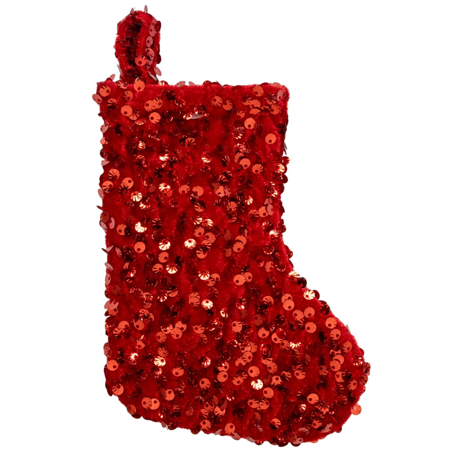 slide 2 of 5, December Home DH SEQUIN MINI STOCKING ASTM, 7 in
