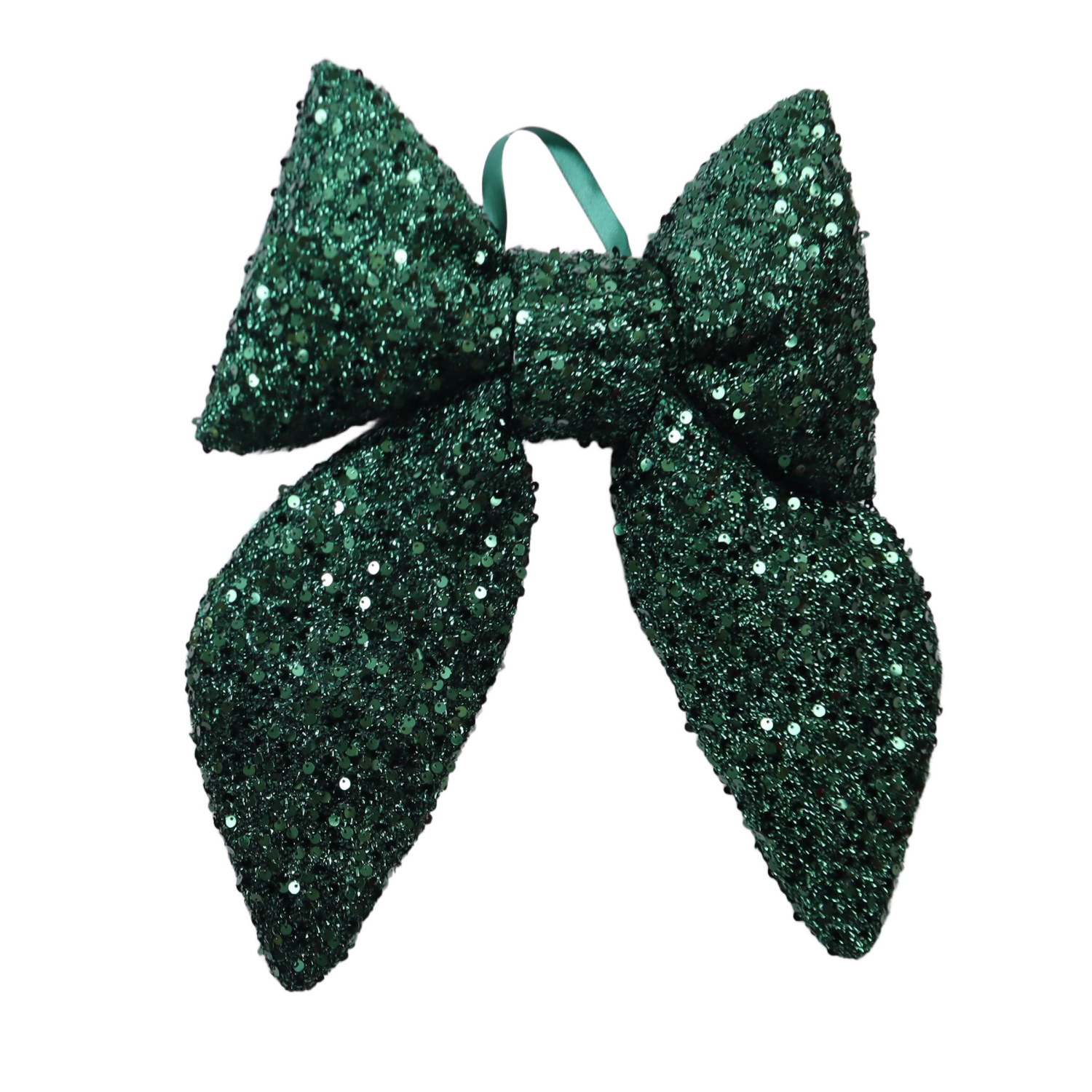 slide 1 of 1, December Home DH Dark Green Sequins Bow 12 In X 16 In, 16 in