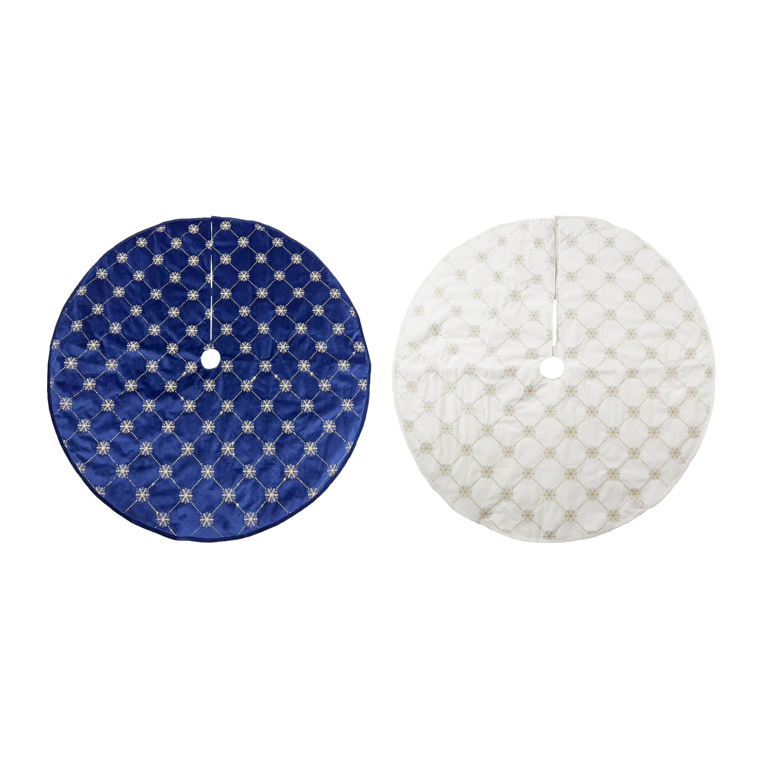 slide 1 of 3, December Home DH Snowflake Tree Skirt 48 In 2 Ast, 48 in