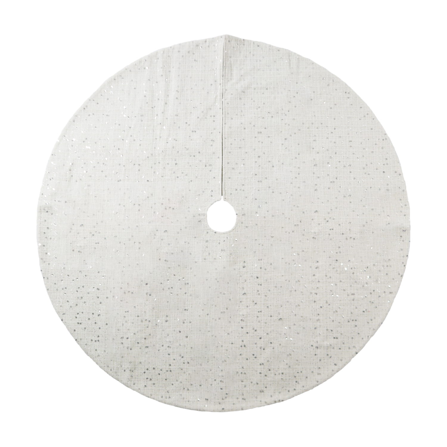 slide 1 of 1, December Home DH Cream Tree Skirt W Sequins 48 In, 48 in